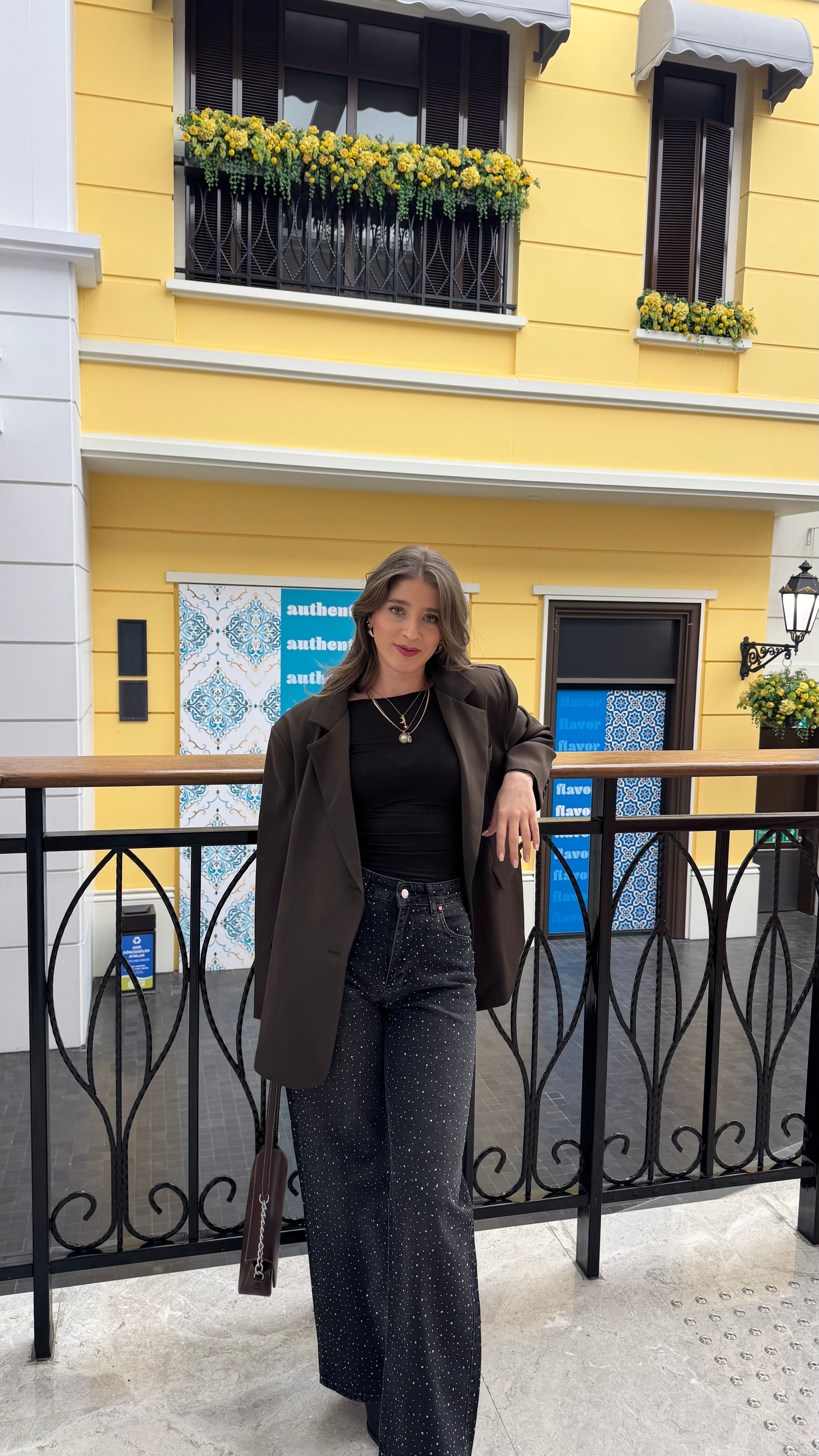 Vatkalı Oversize Kahve Blazer -DIŞ GİYİM