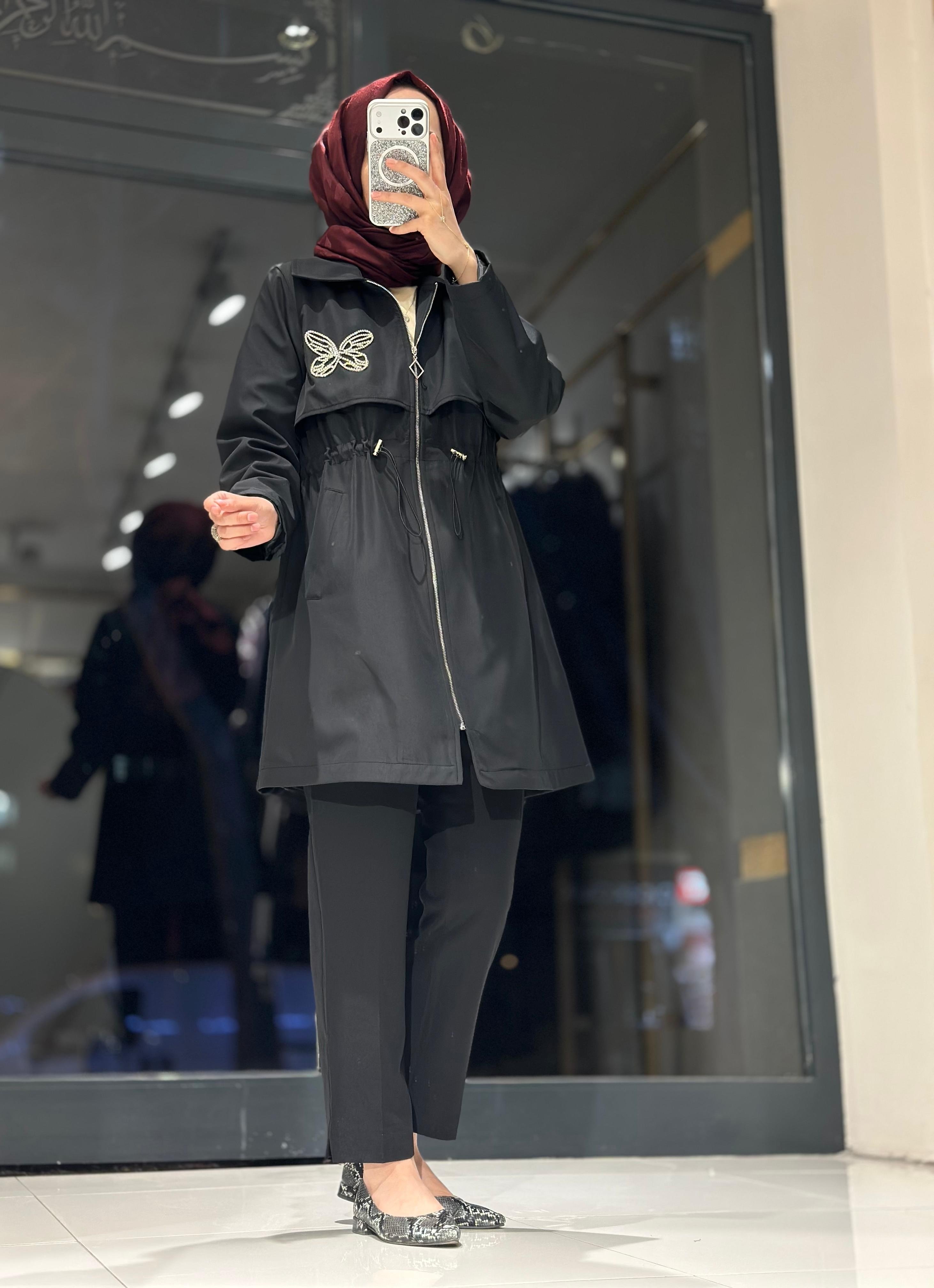 140255 KELEBEK DETAYLI TRENÇKOT