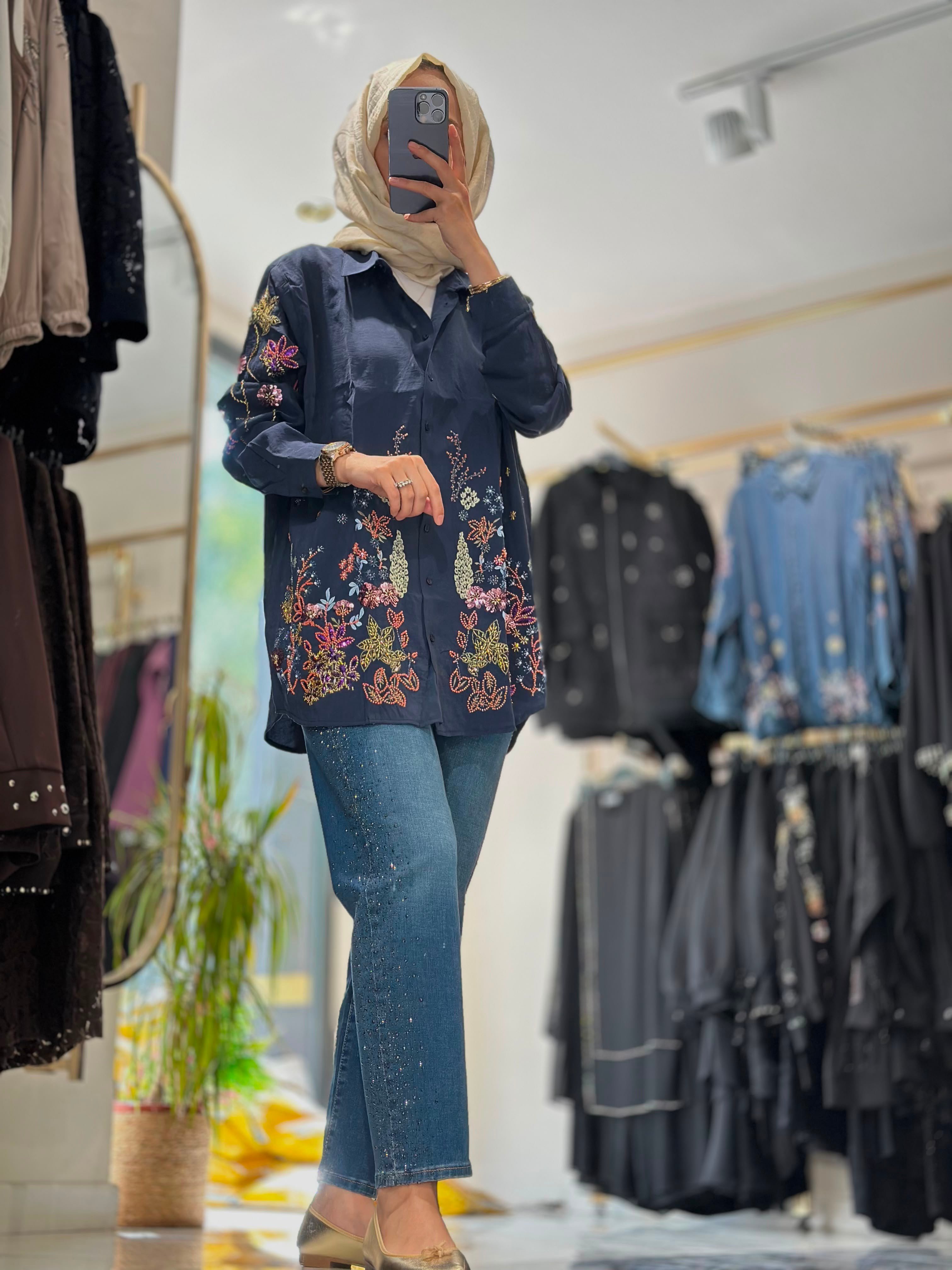 2161 BONCUK NAKIŞLI GÖMLEK