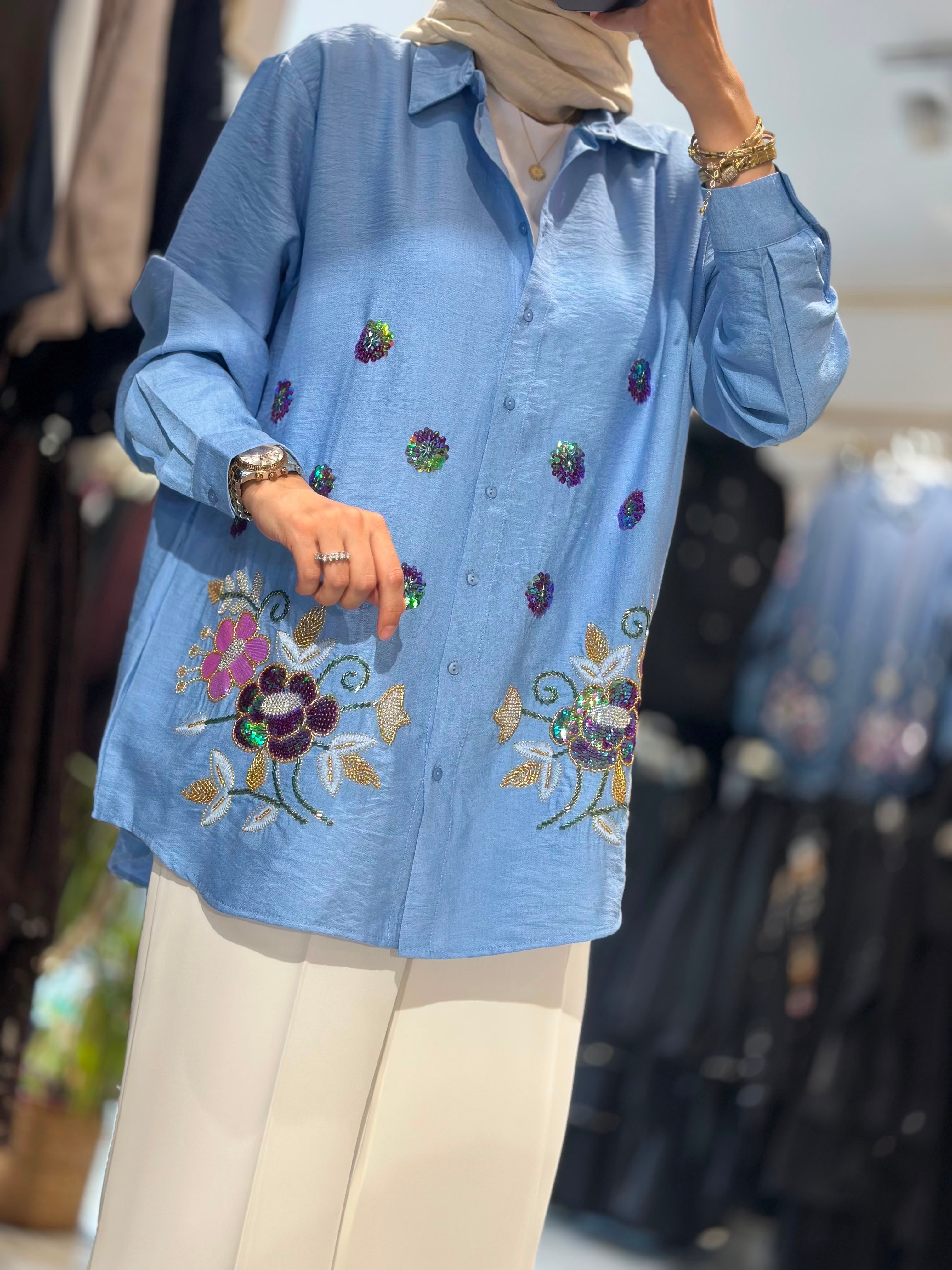 2191 PULLU NAKIŞLI GÖMLEK