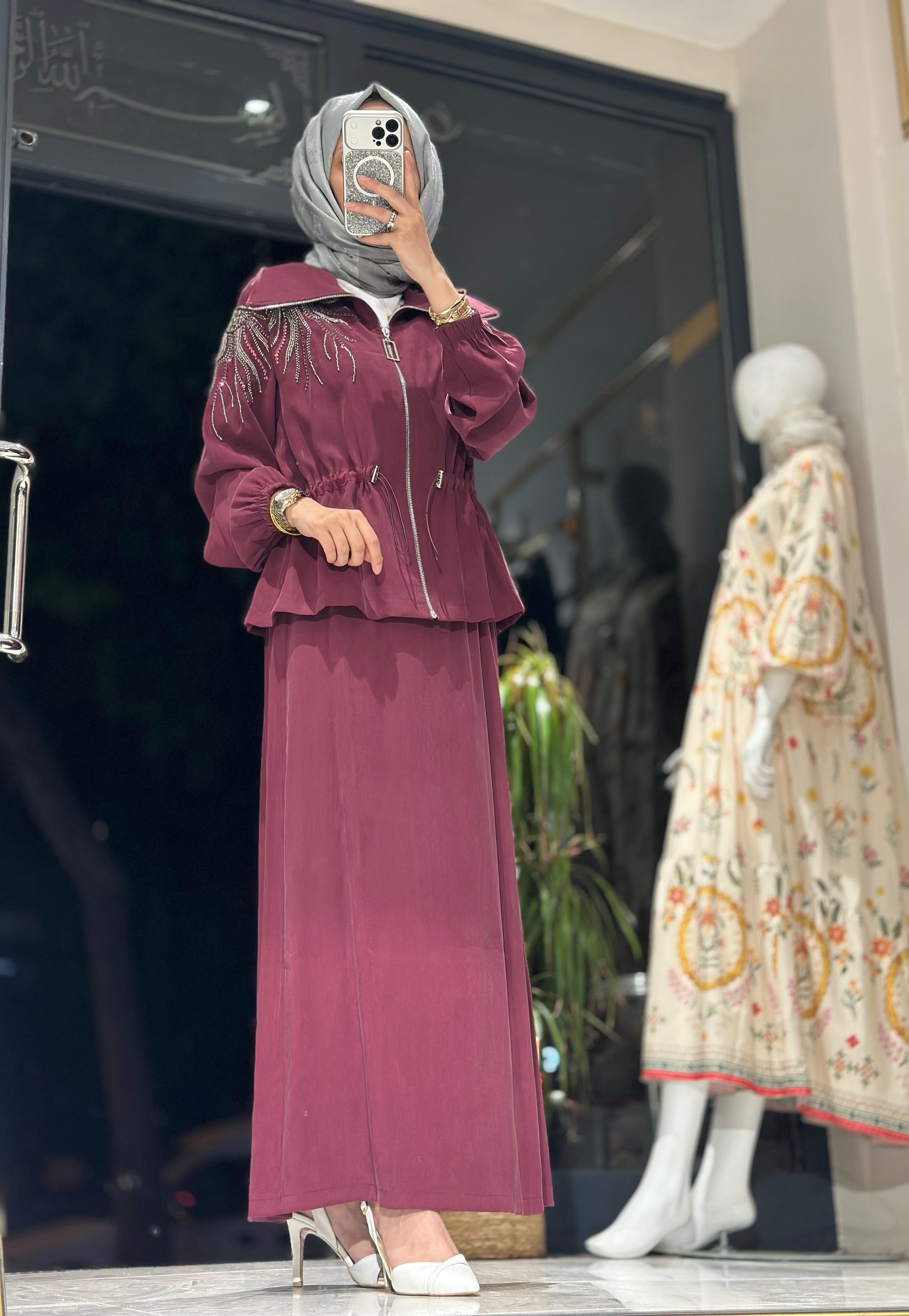 4109 BONCUK İŞLEMELİ ETEKLİ TAKIM