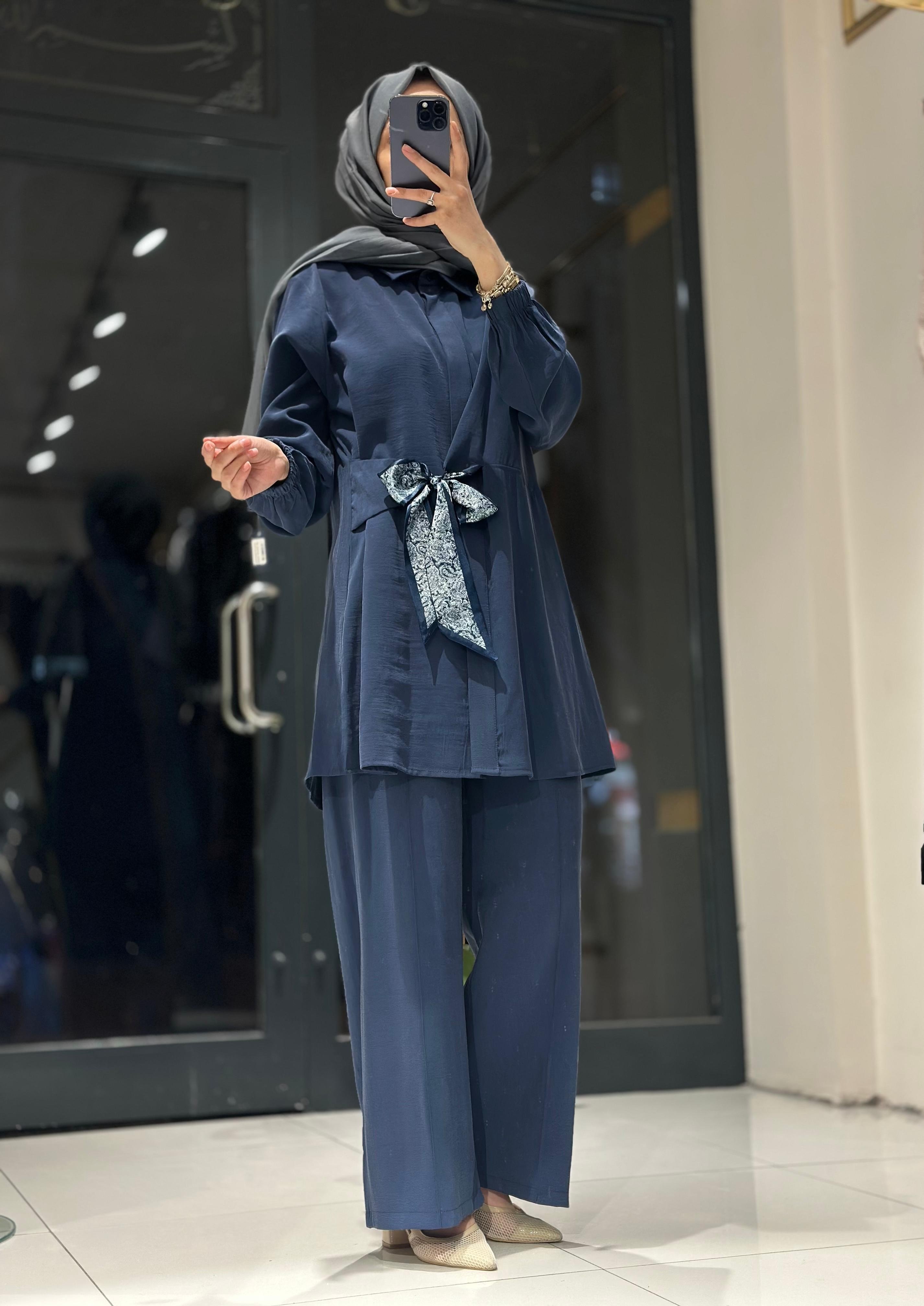 4677 FULAR DETAYLI İKİLİ TAKIM