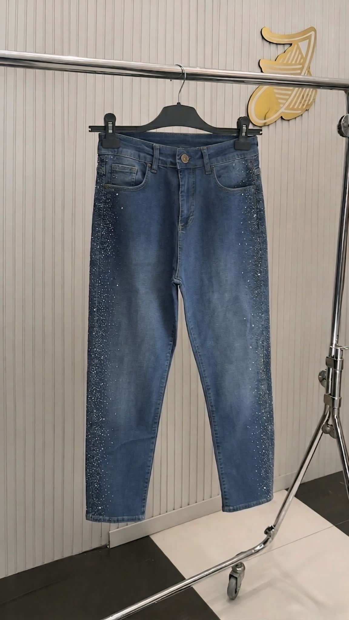 6005 FULL LİKRALI TAŞLI MOM JEAN