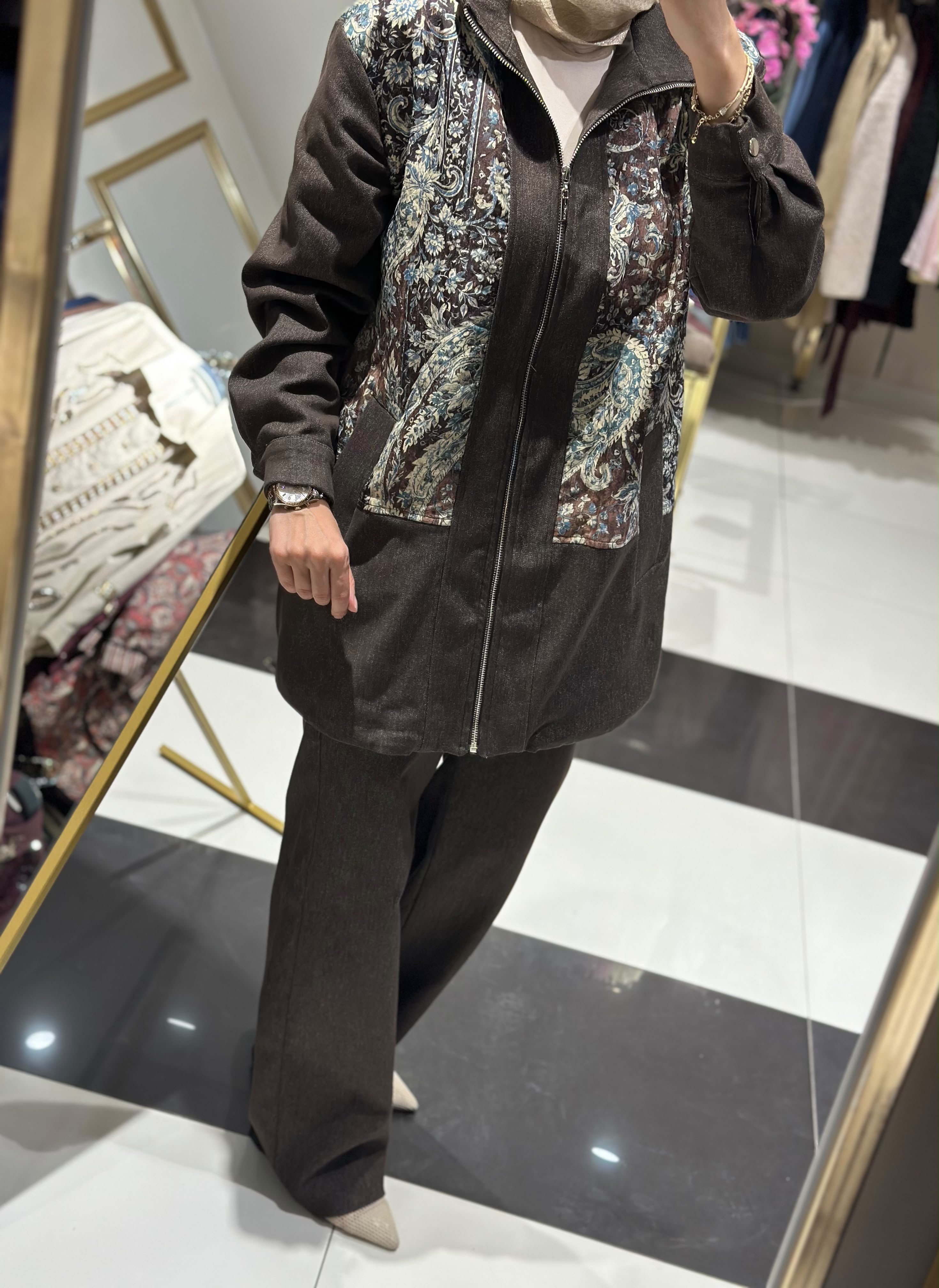 8683 ETNİK DESEN KOT TAKIM
