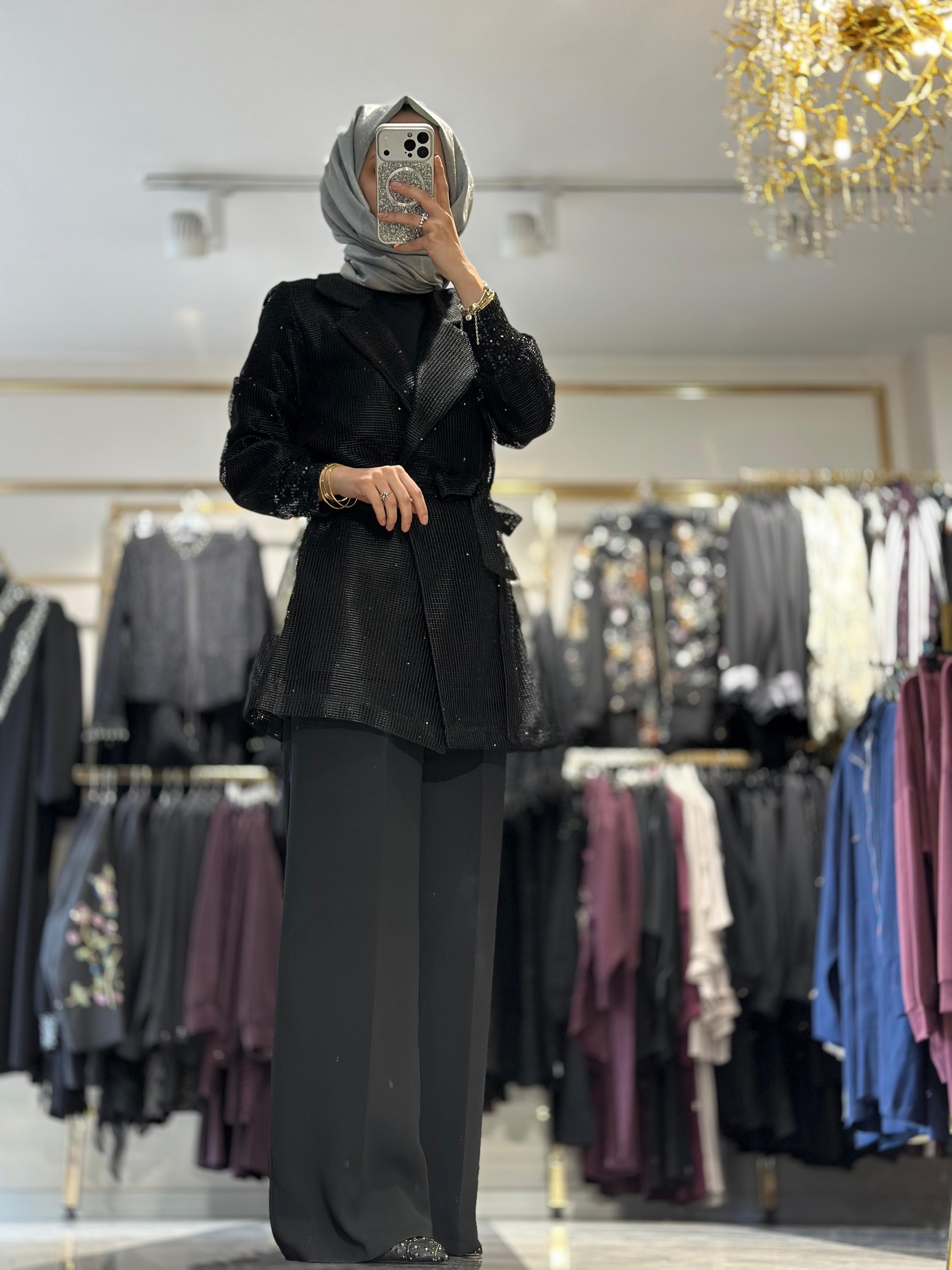 T1272 FİLE CEKETLİ İKİLİ TAKIM