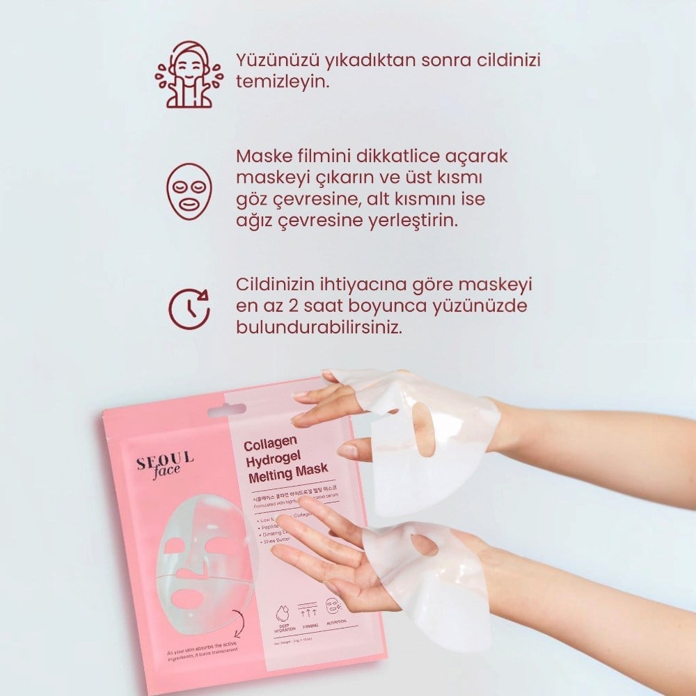 Dermal Seoulface Kolojen Hydrojel Şeffaflaşan Eriyen Maske 34Gr