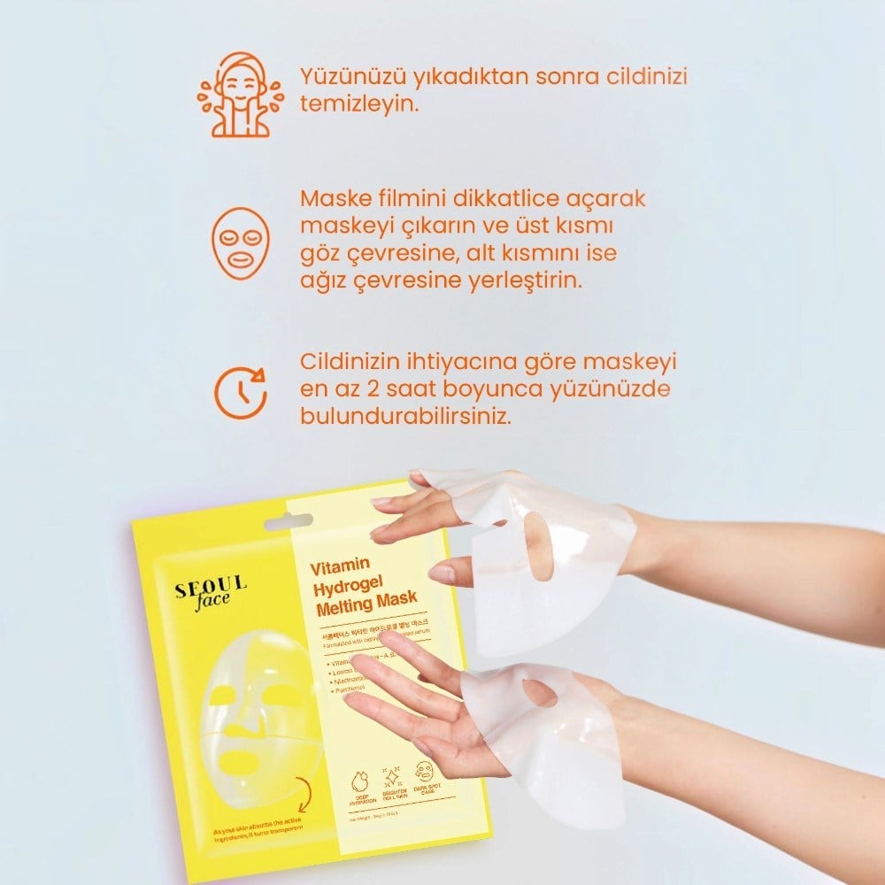 Dermal Seoulface Vitamin Hydrojel Şeffaflaşan Eriyen Maske 34Gr