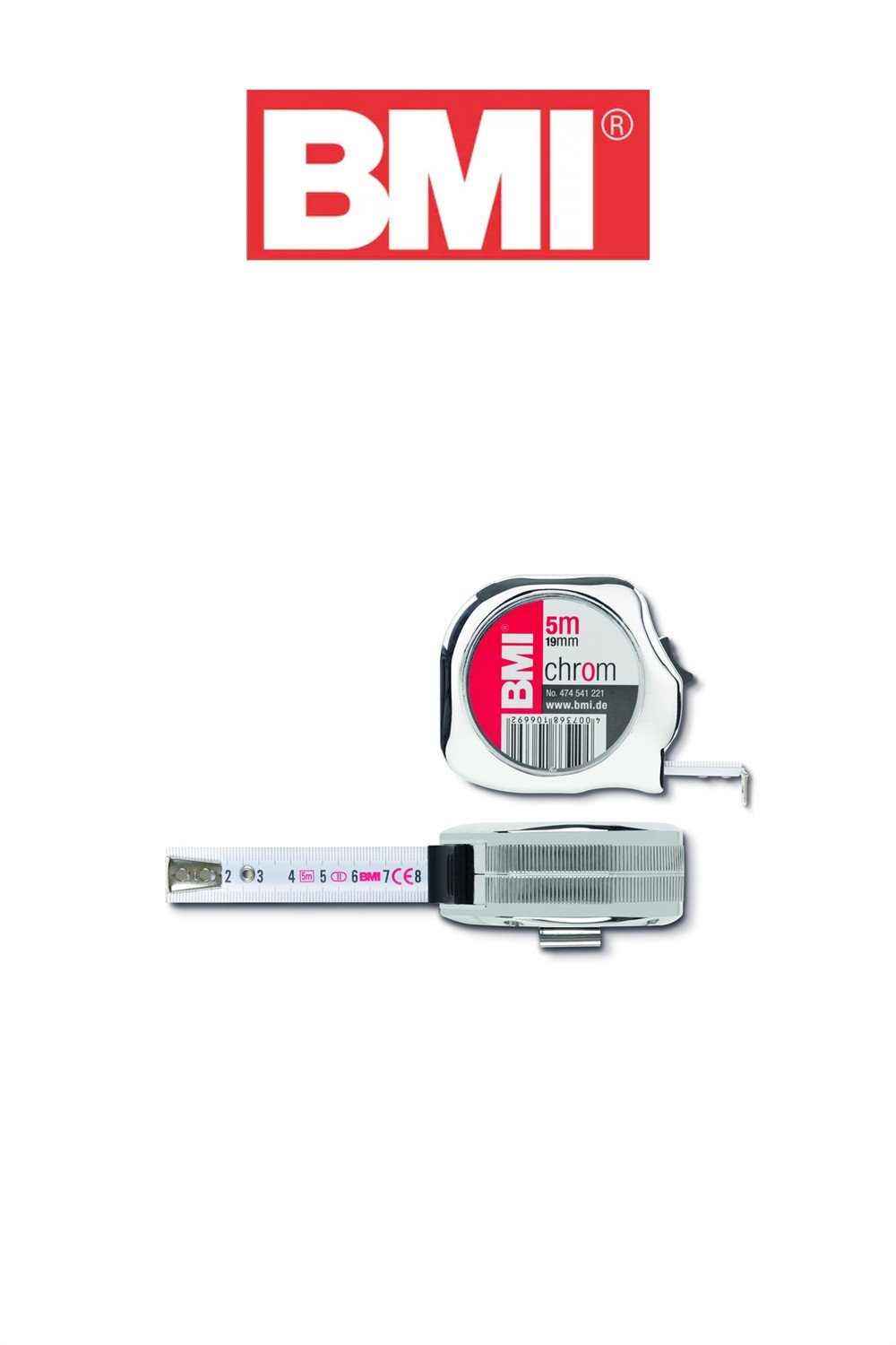 BMI 474341 Chrom Çelik Şeritli Metre 3m x 13mm