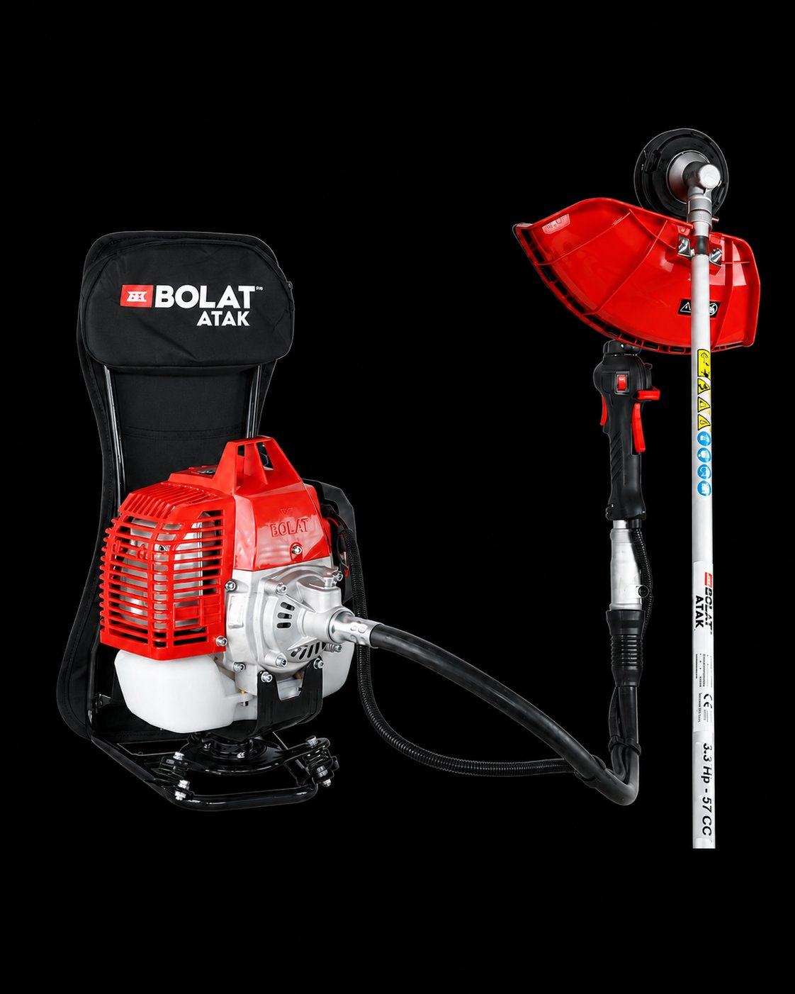 Bolat BS-570 - Sırt Tipi Benzinli Tırpan (2 Zamanlı, 3.3 HP, 11.4 KG)