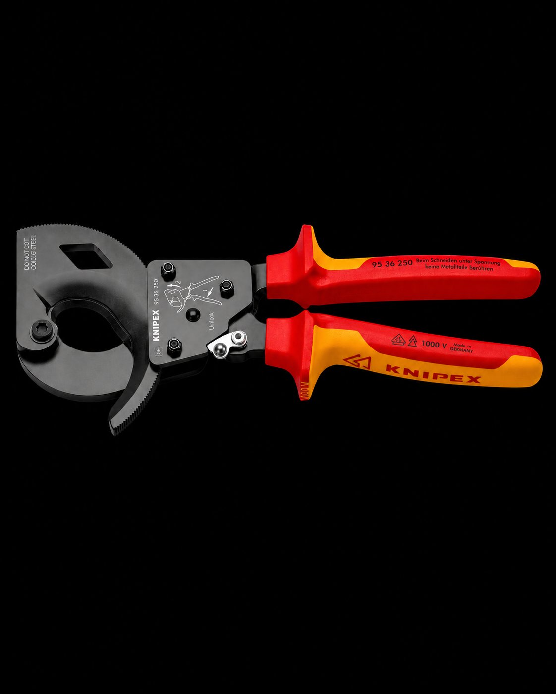 Knipex 95 36 250 - İzoleli Kablo Makası (250 MM, Sos İzole)