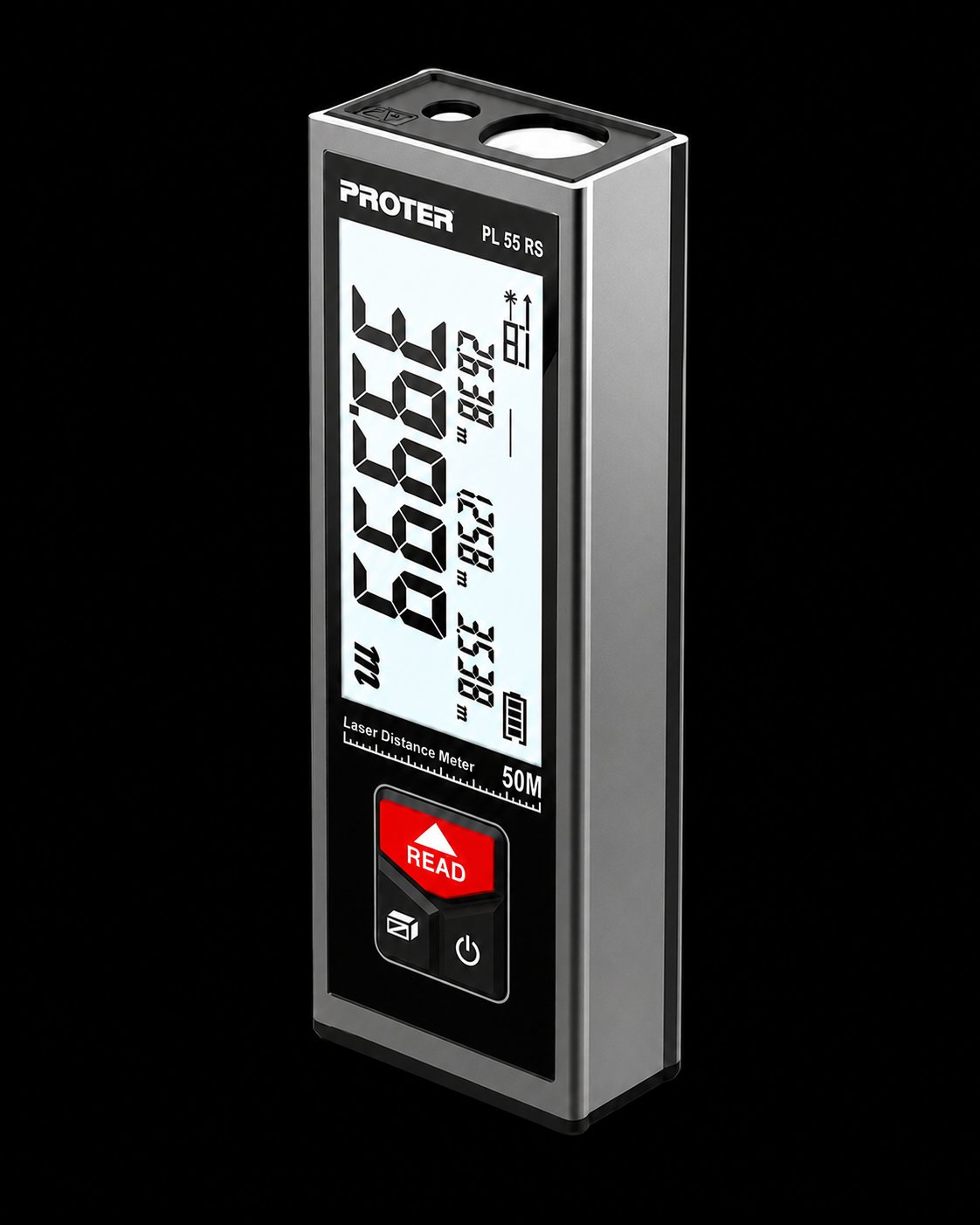 Proter PL55RS - Lazer Metre (Mesafe Ölçer, 50 MT, Kırmızı, Şarjlı)