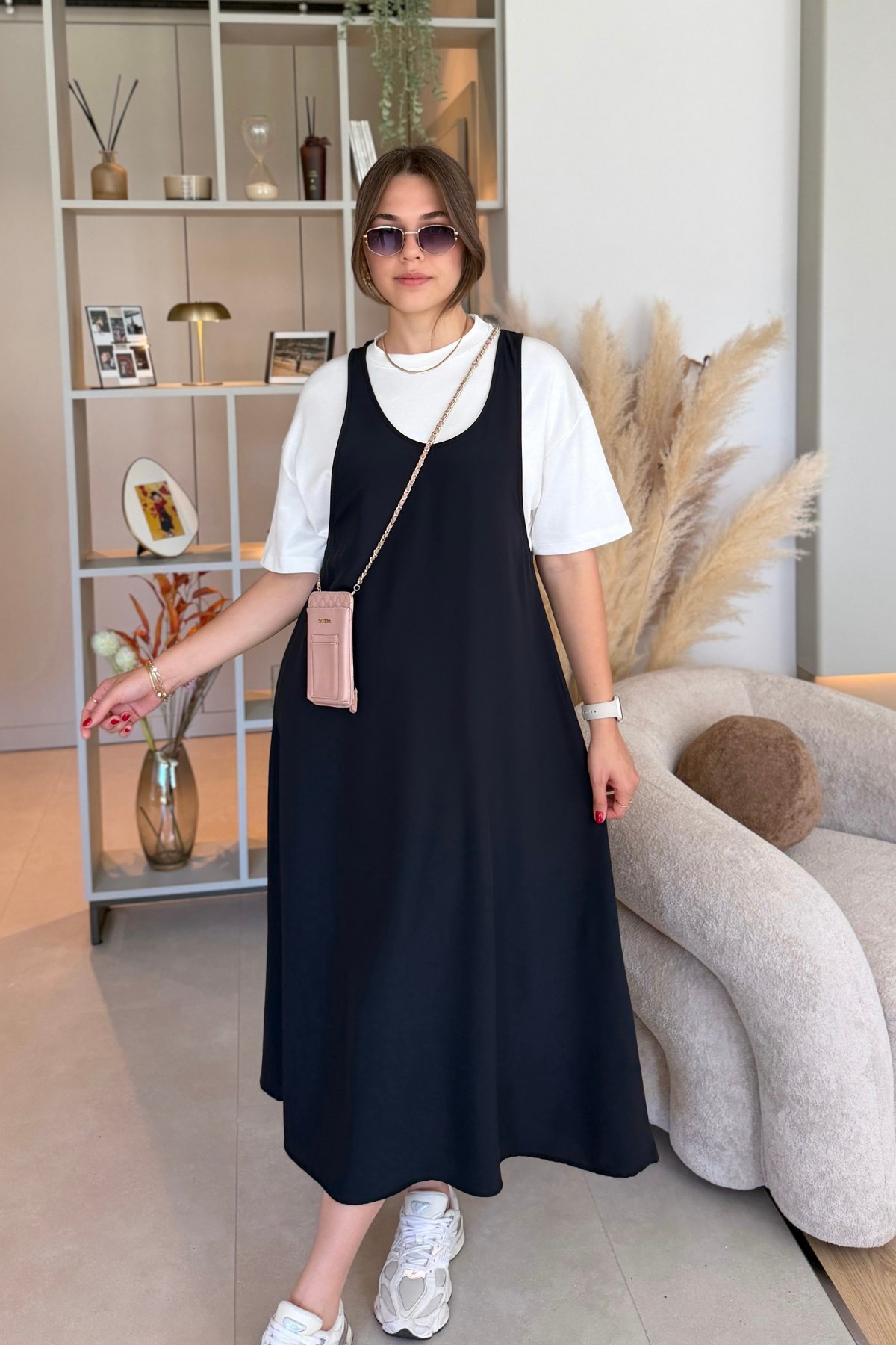 Twst Model Elbise Tişört Lacivert İkili Takım