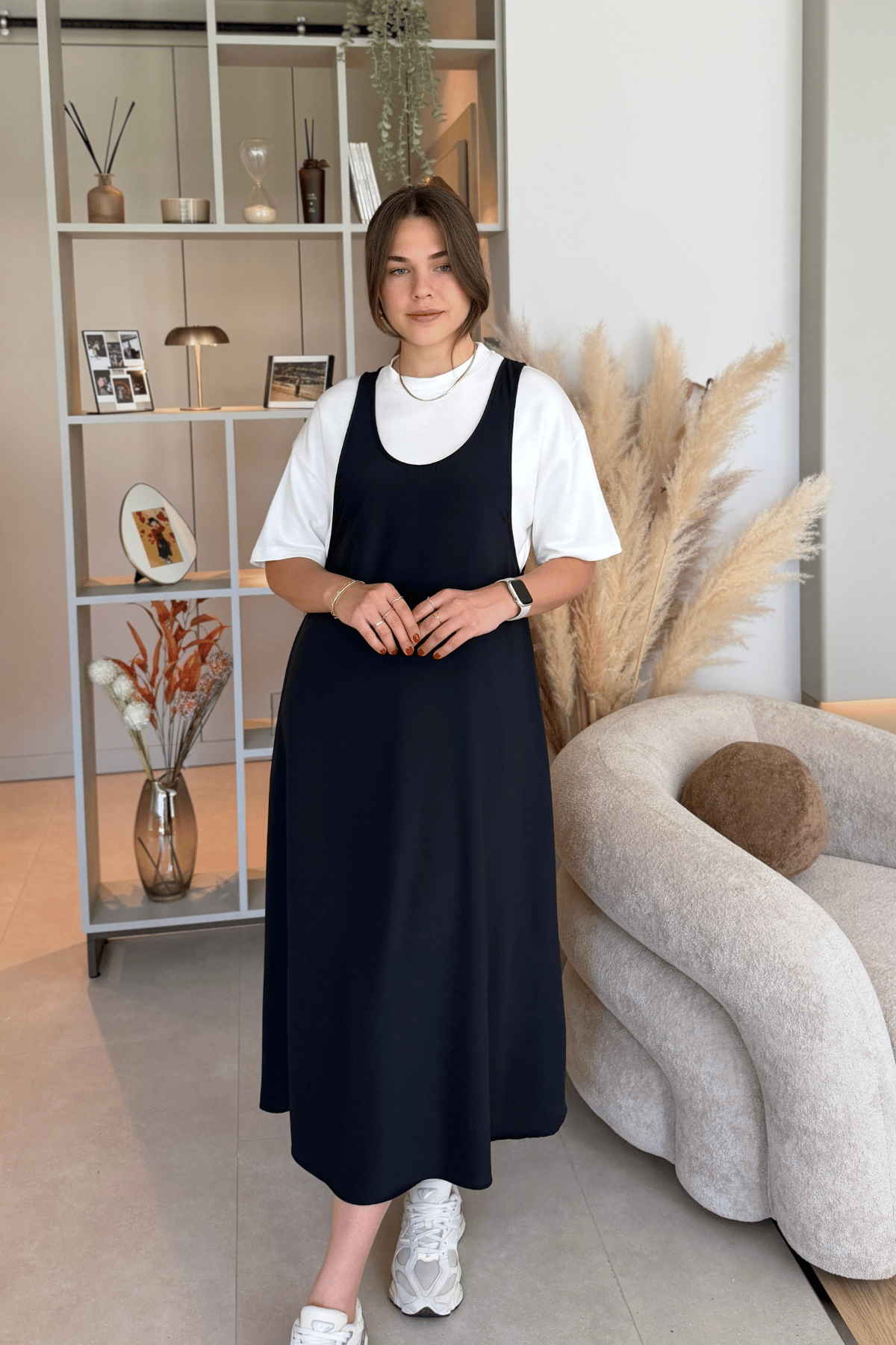 Twst Model Elbise Tişört Lacivert İkili Takım