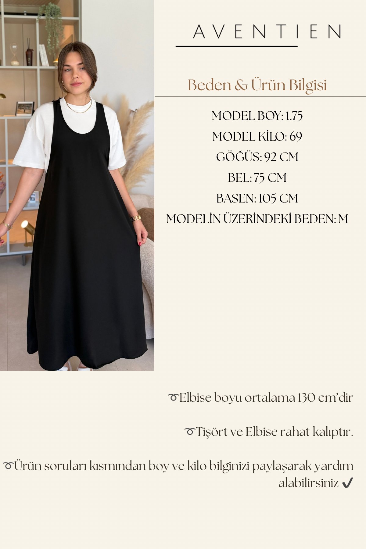Twst Model Elbise Tişört Siyah İkili Takım