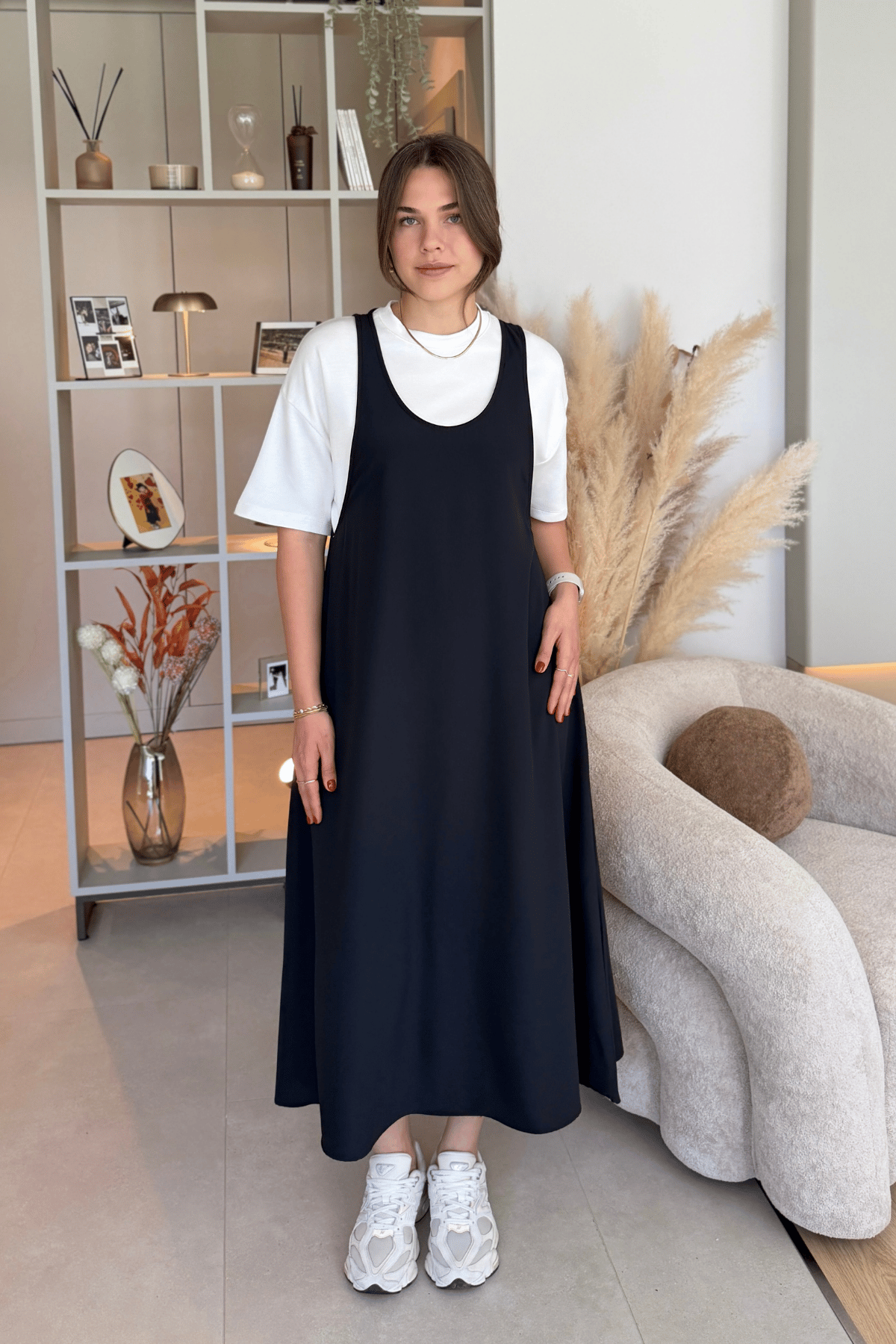Twst Model Elbise Tişört Lacivert İkili Takım