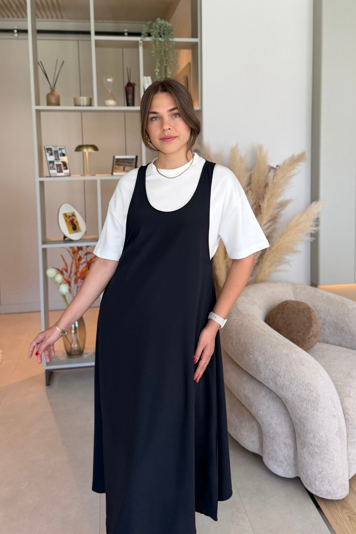 Twst Model Elbise Tişört Lacivert İkili Takım