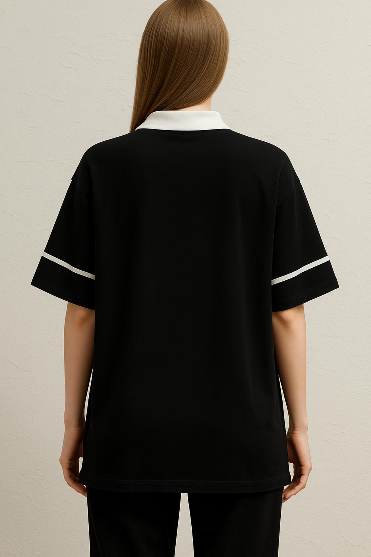 Tshirt Oversize Polo Yaka Baskılı