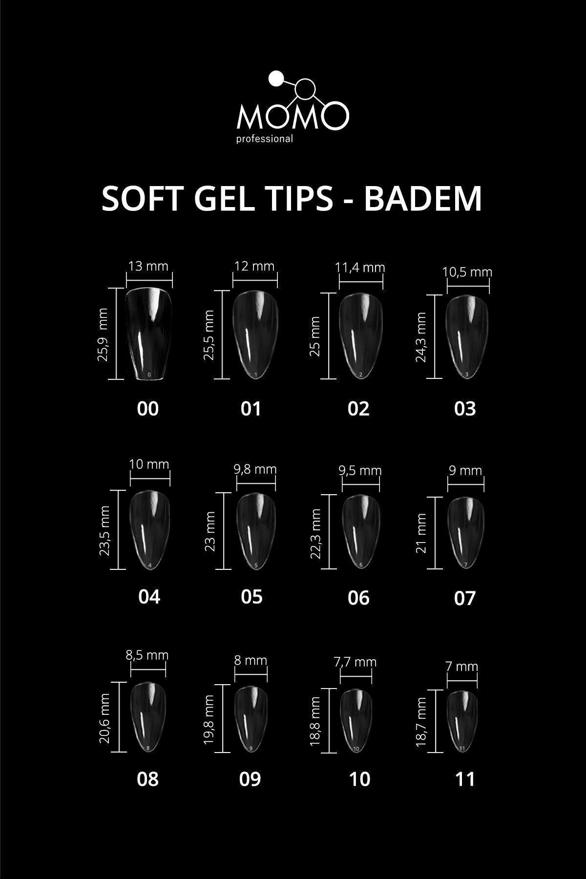 MOMO Professional Soft Gel Tips Badem 50 adet -  No:07