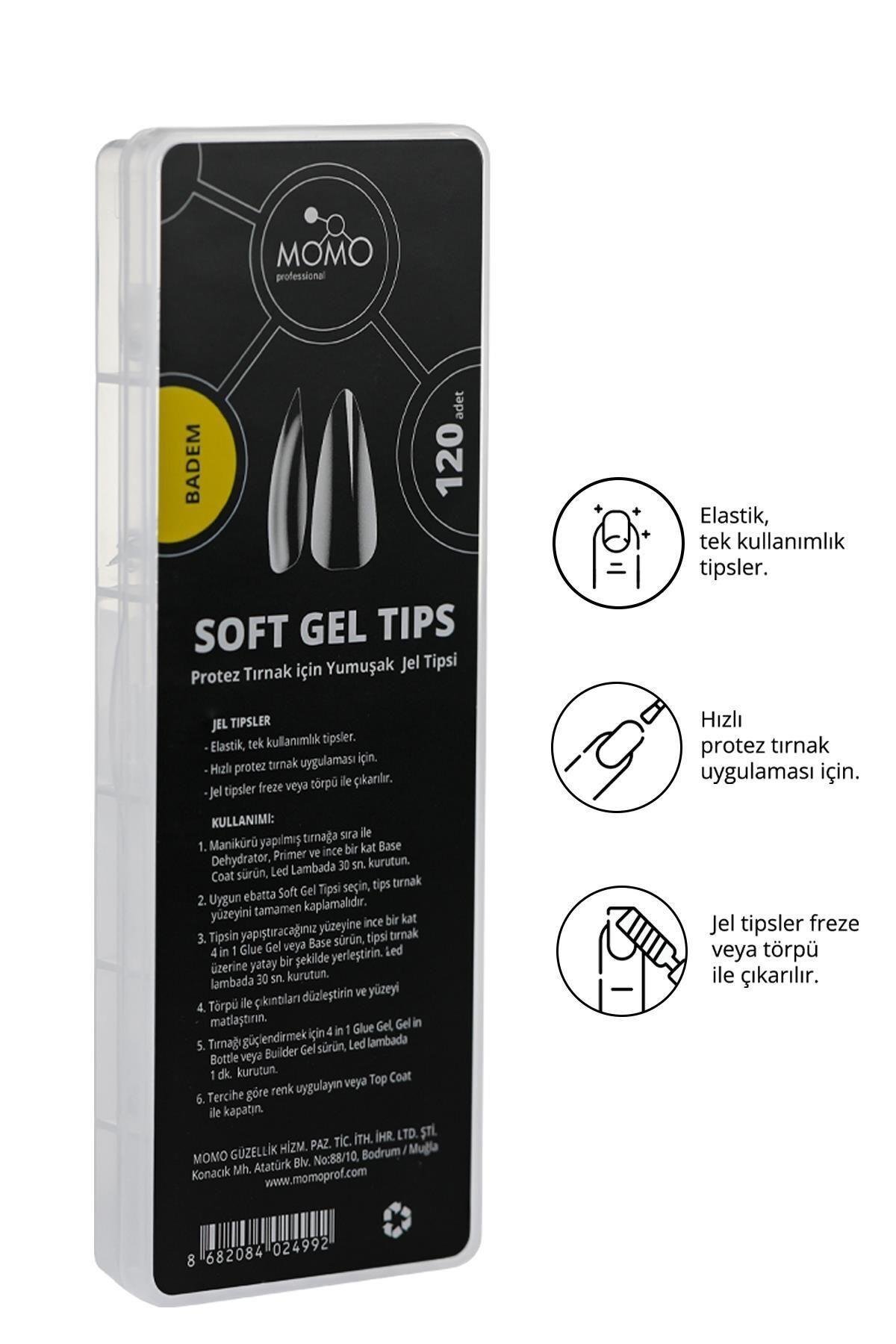 MOMO Professional Tırnak Soft Gel Tips 120 adet - Badem