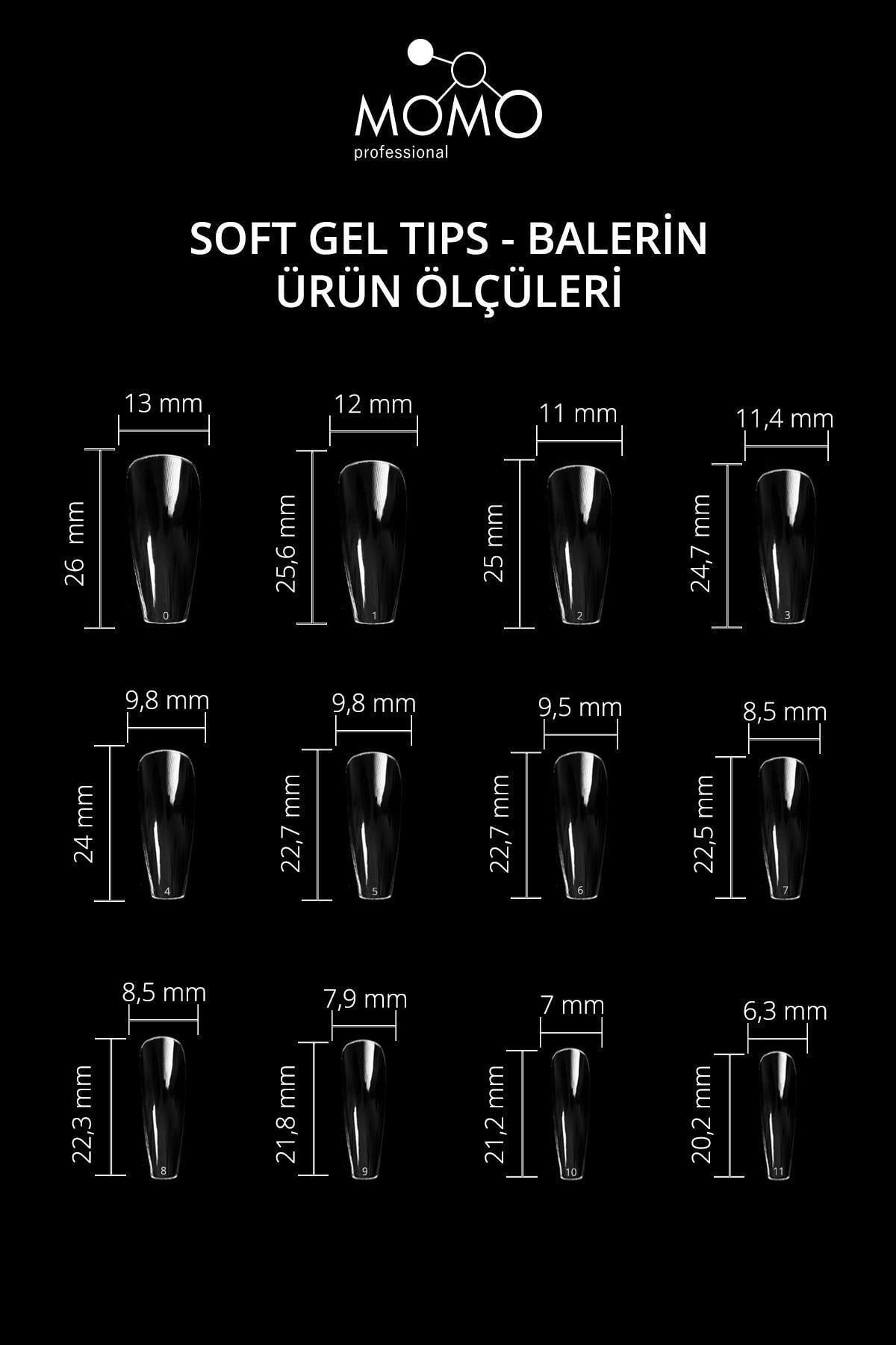 MOMO Professional Tırnak Soft Gel Tips 120 adet - Balerin
