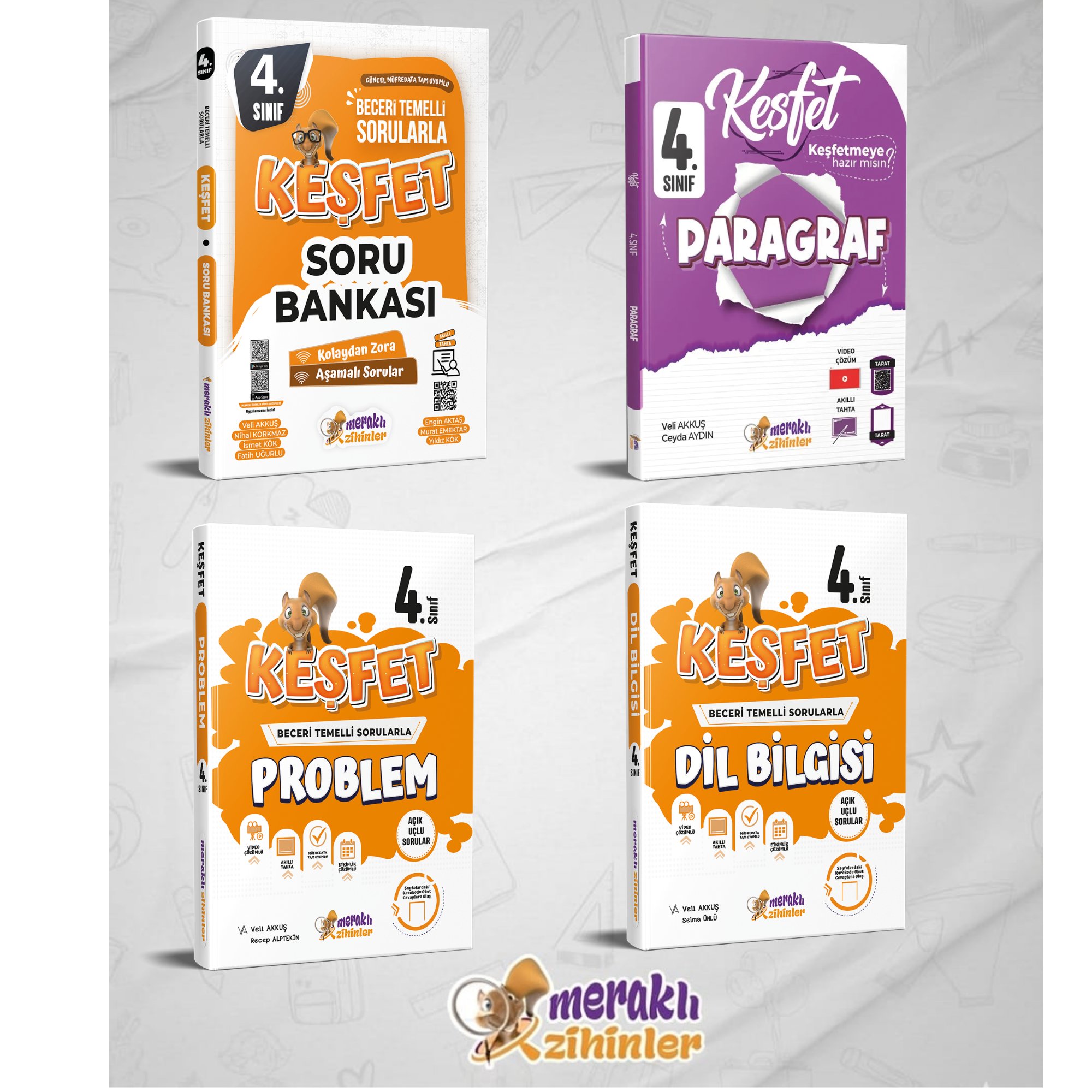 4.SINIF TÜM DERSLER SORU BANKASI+DİL BİLGİSİ+PROBLEM+PARAGRAF (4'LÜ SET)