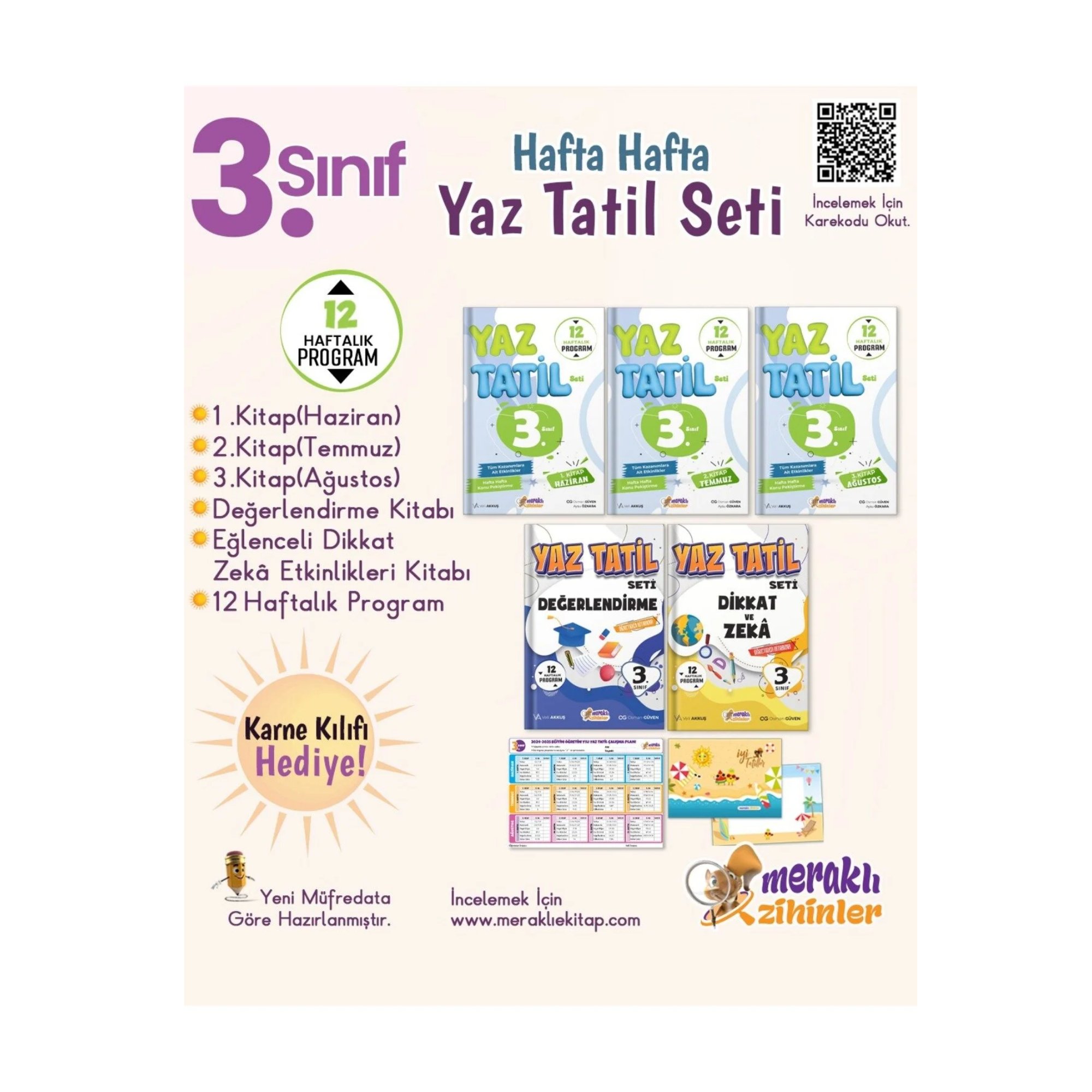 Yayıncılık 3.sınıf Hafta Hafta Yaz Tatil Seti (KARNE KILIFI HEDİYELİ)