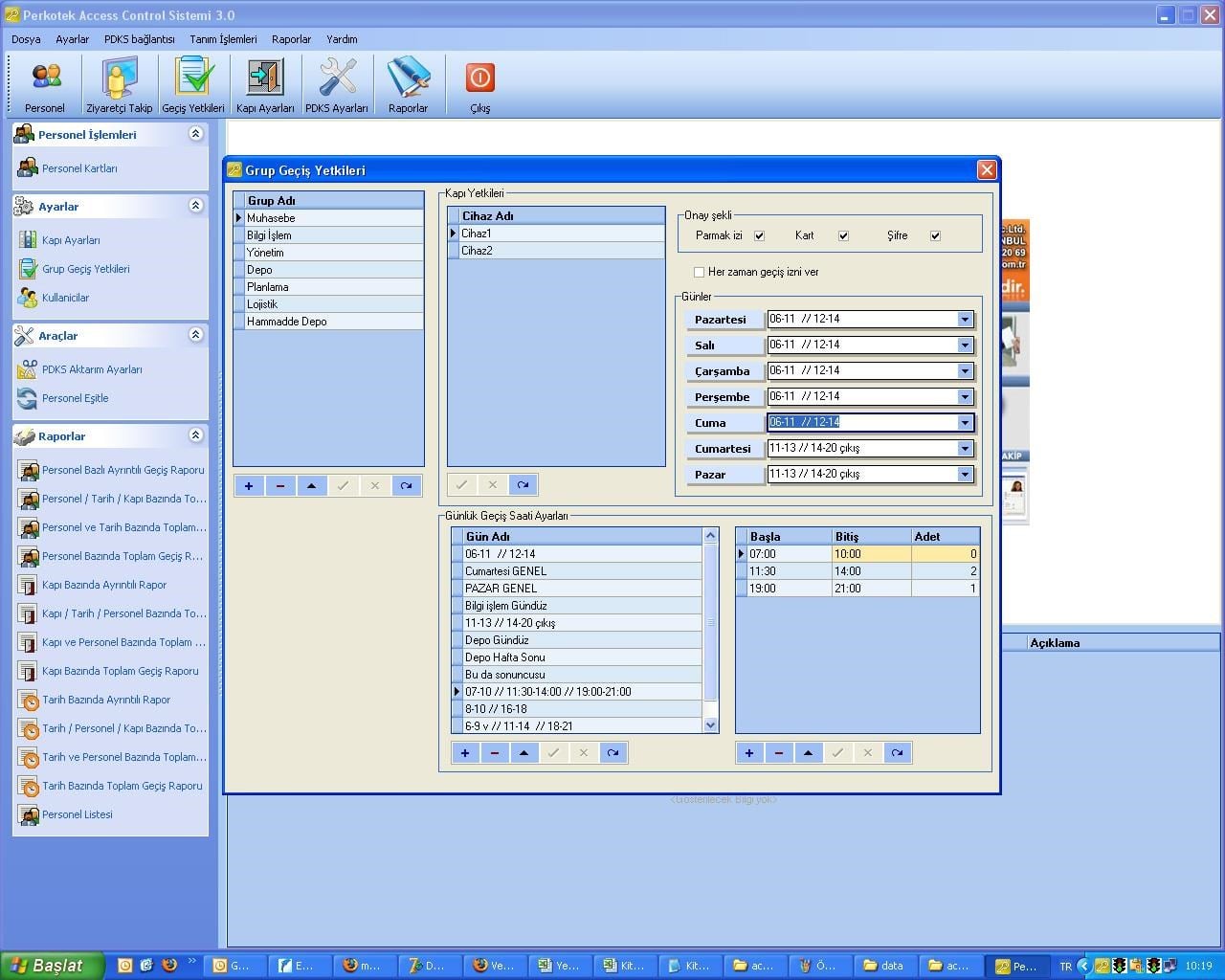 Perkotek Access Control Yazılımı – Geçiş Kontrol ve Yetkilendirme Programı