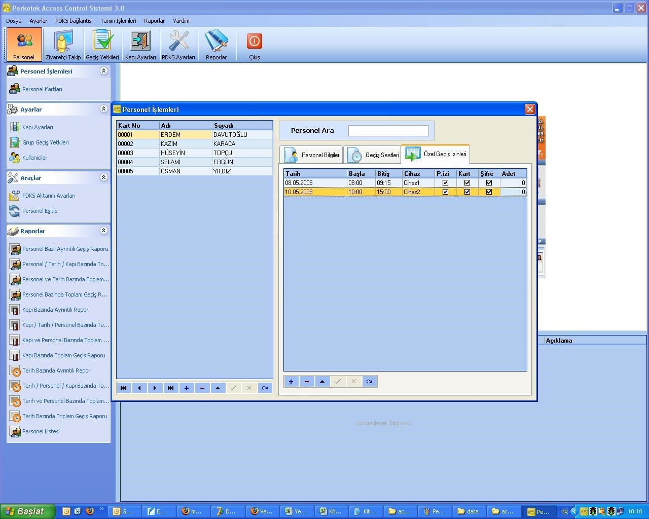 Perkotek Access Control Yazılımı – Geçiş Kontrol ve Yetkilendirme Programı