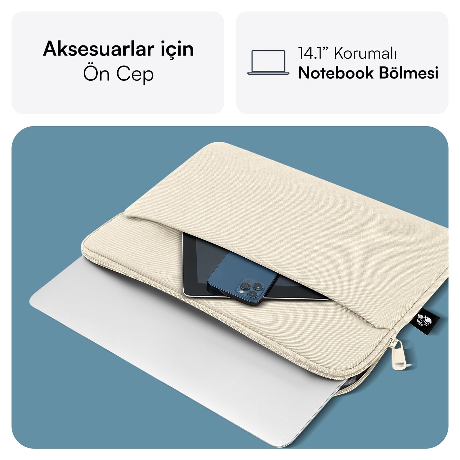 MACK MCE-1505 14.1 NOVA Eco Notebook Sleeve Latte