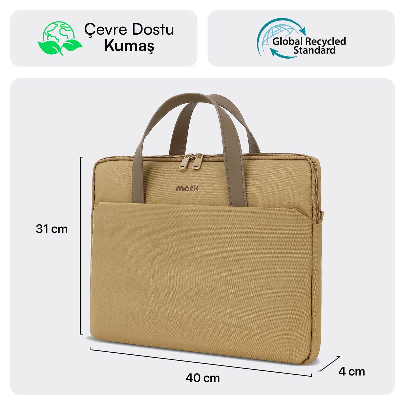 MACK MCE-1513 15.6 NOVA Eco Notebook Çantası Camel