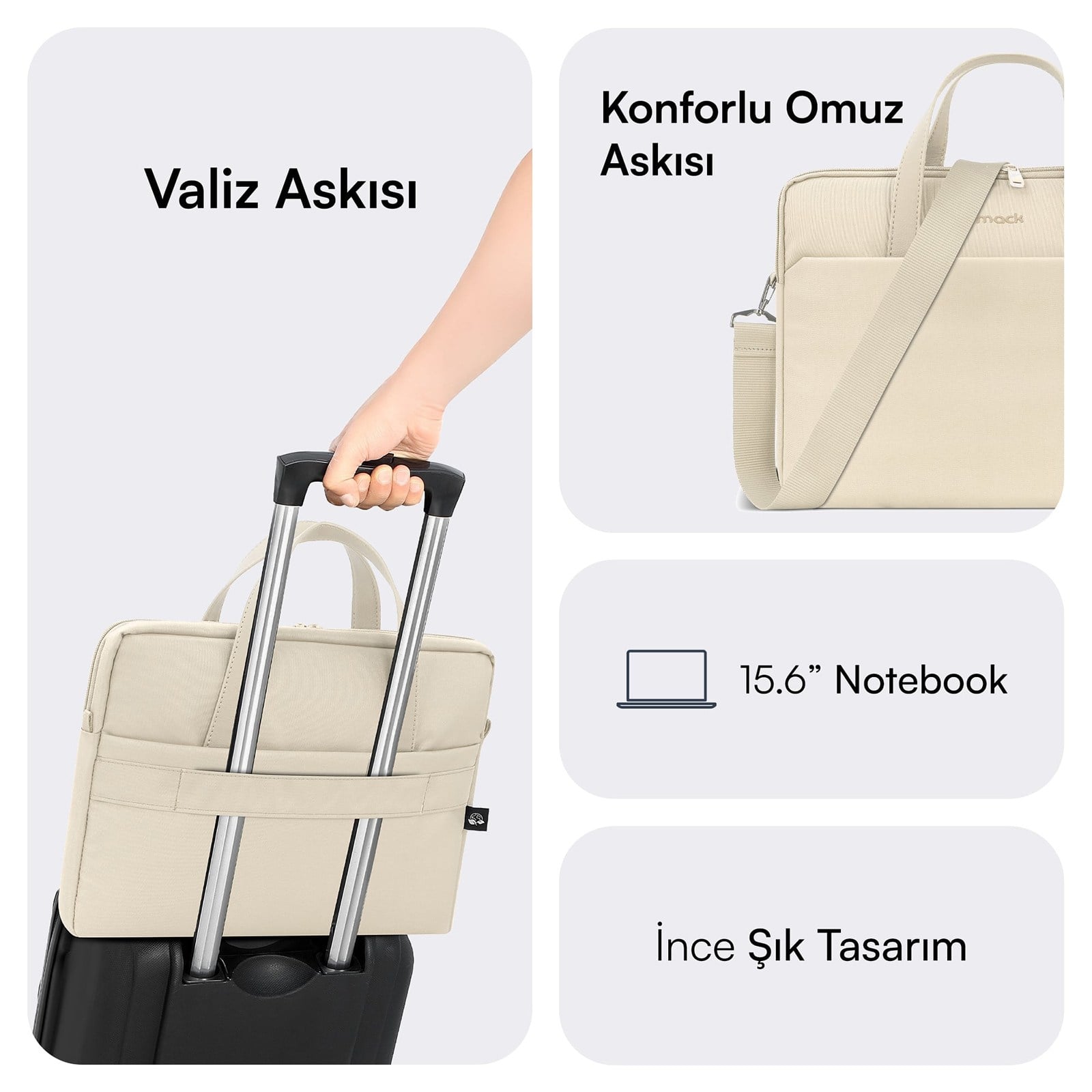 MACK MCE-1514 15.6 NOVA Eco Notebook Çantası Latte