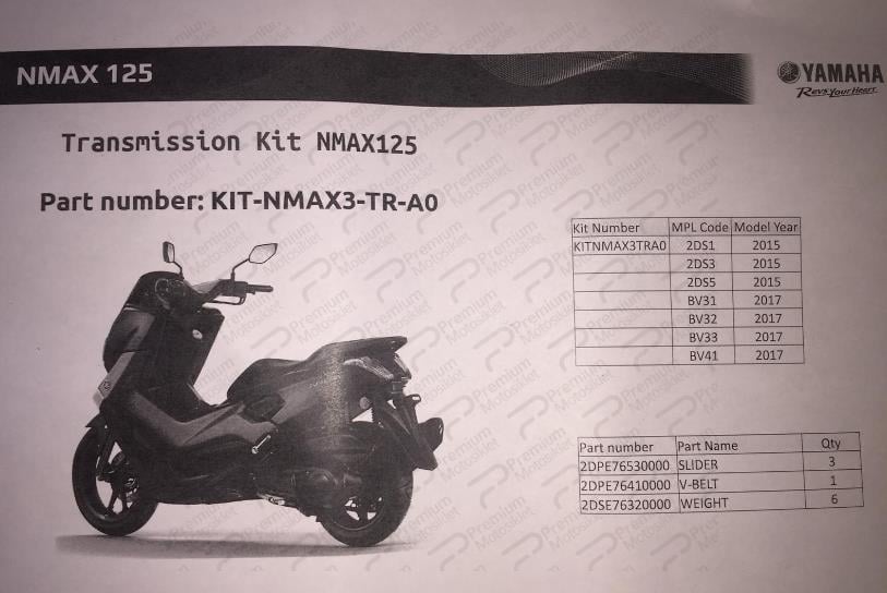 NMAX 125 VARYATÖR BAKIM KİTİ (2015-2020)