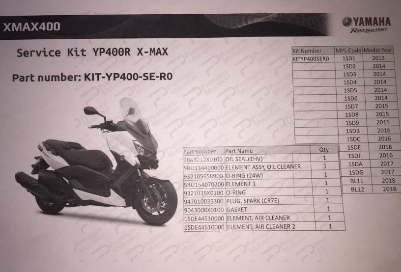 XMAX 400 BAKIM KİTİ (20.000 KM) (2013-2020)
