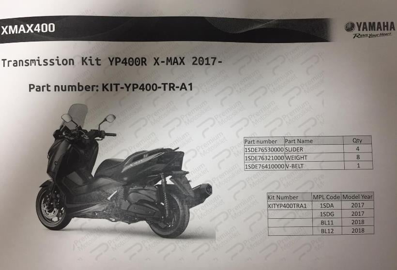 XMAX 400 VARYATÖR BAKIM KİTİ (2017-2020 MODEL YILLARI)