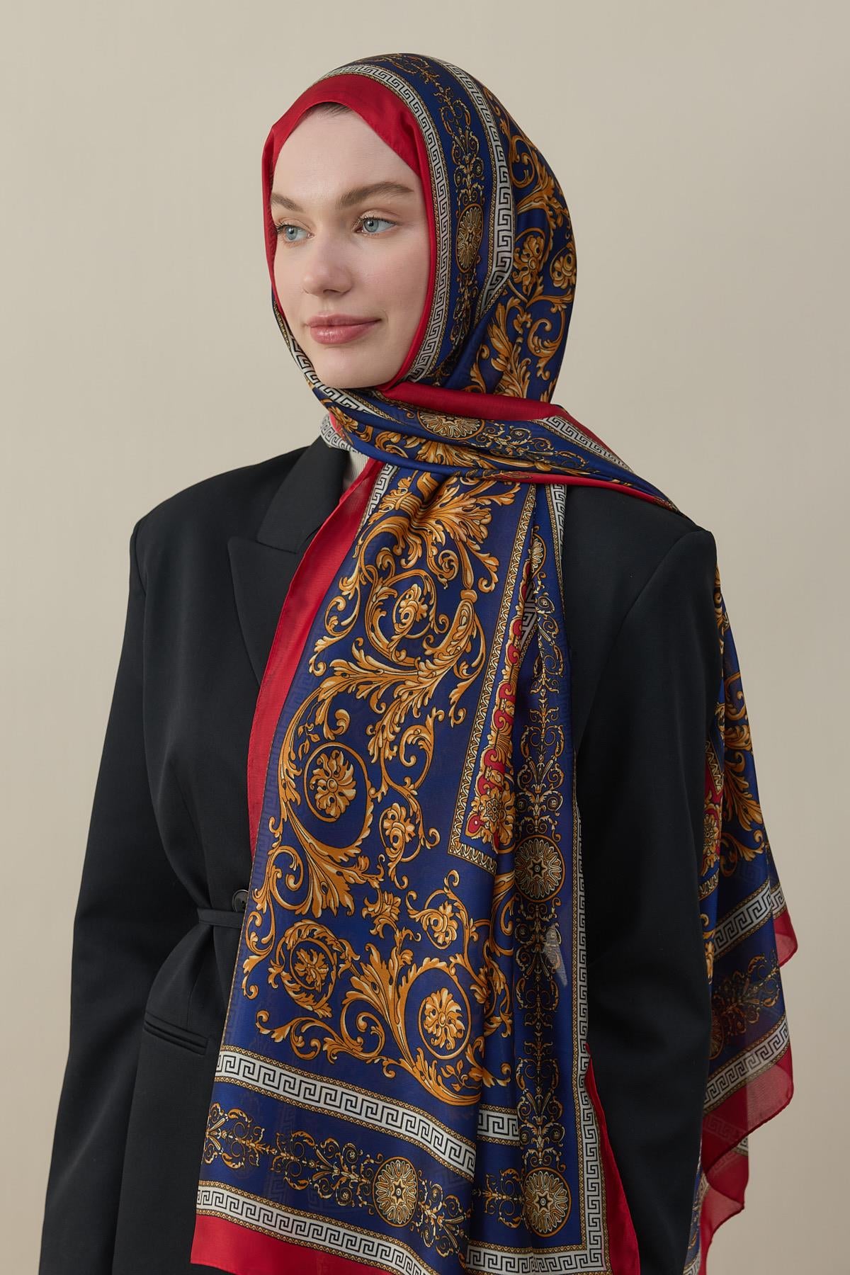 Varok Desen İthal Şal Bordo