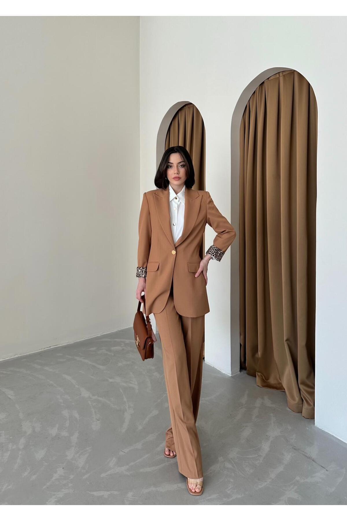 BLAZER CEKET  LEOPAR ASTARLI