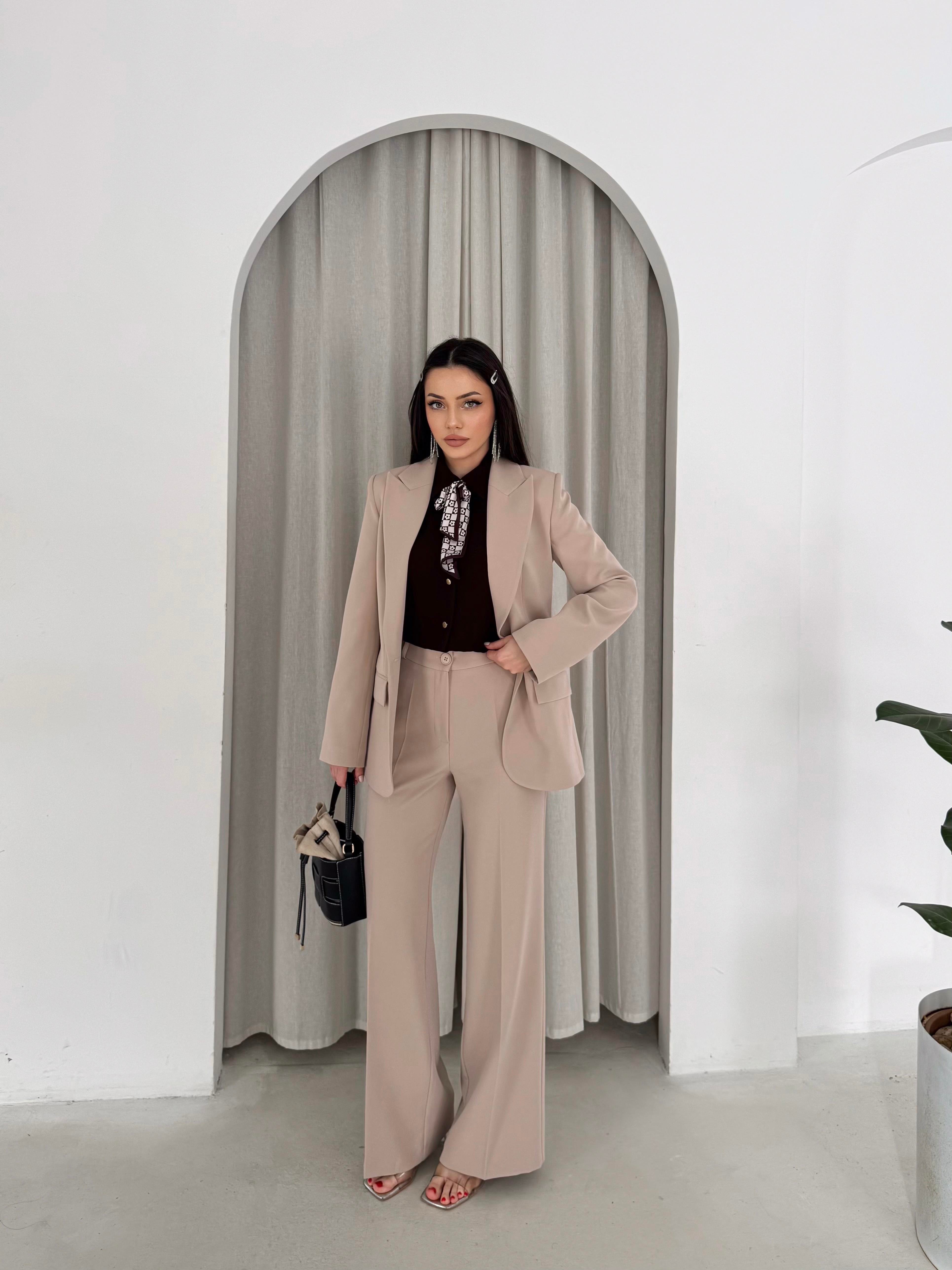 Blazer Takım Elbise Tek Düğme Ceket Pantolon