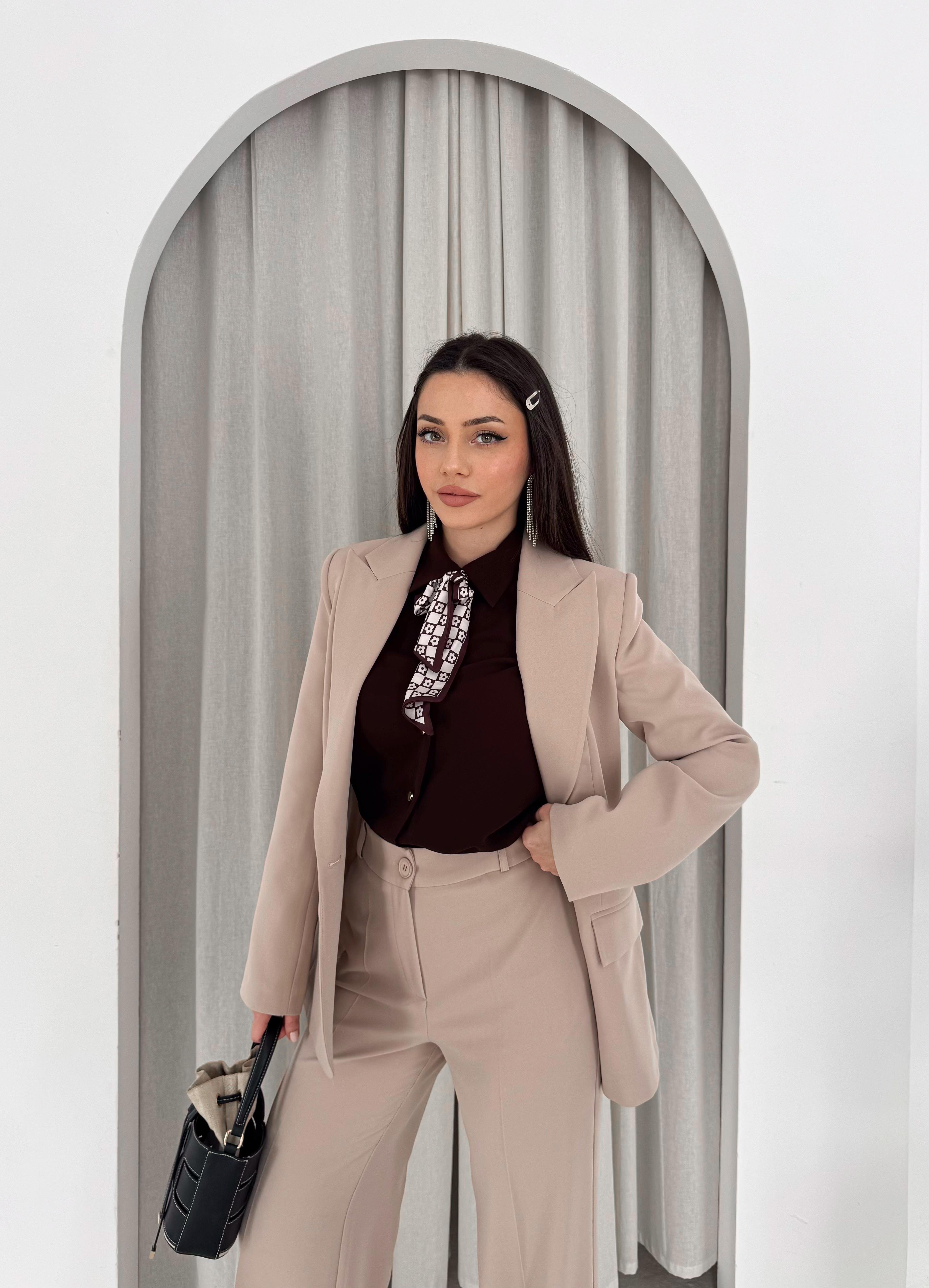 Blazer Takım Elbise Tek Düğme Ceket Pantolon