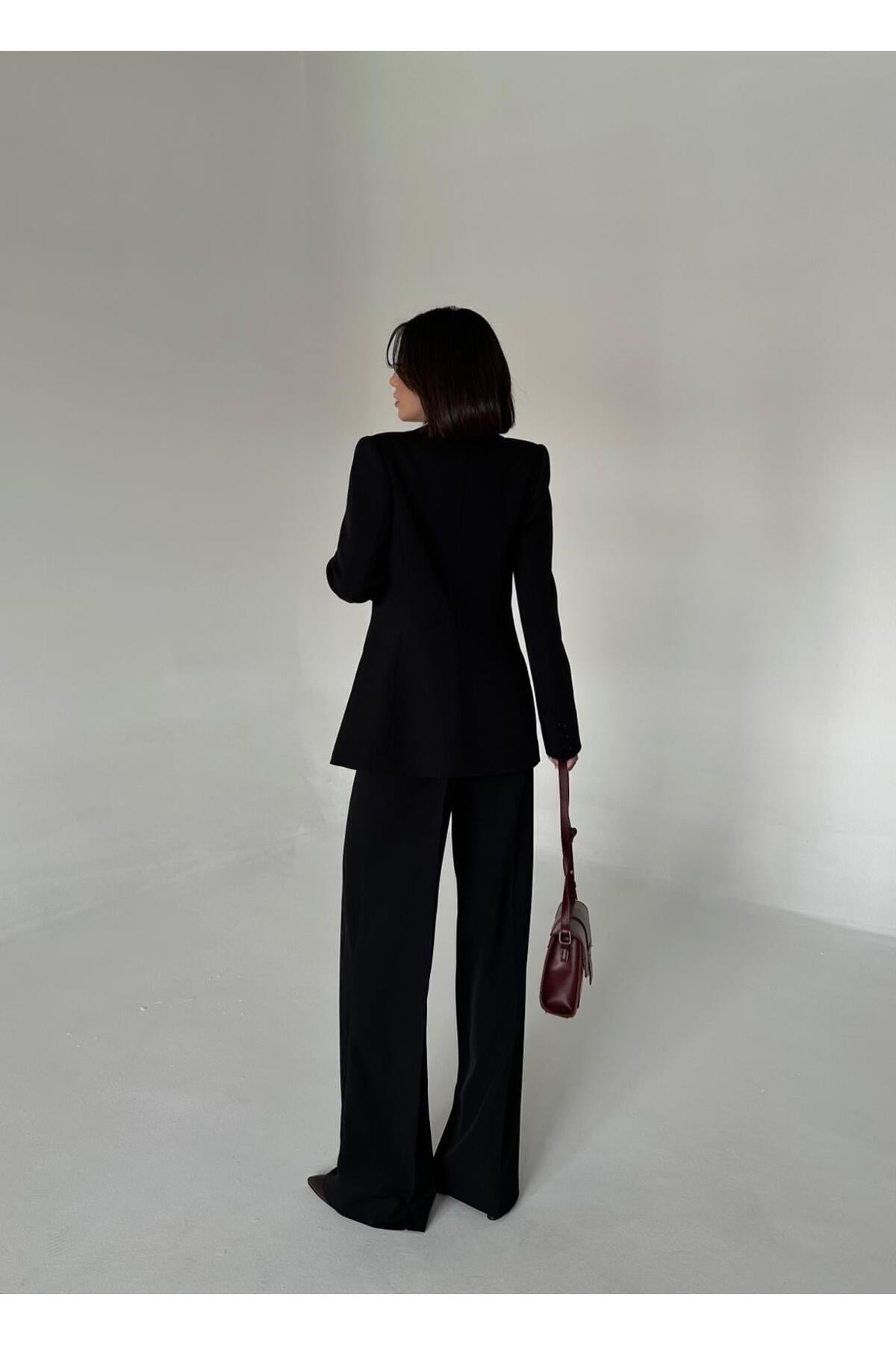 Blazer Takım Elbise Tek Düğme Ceket Pantolon