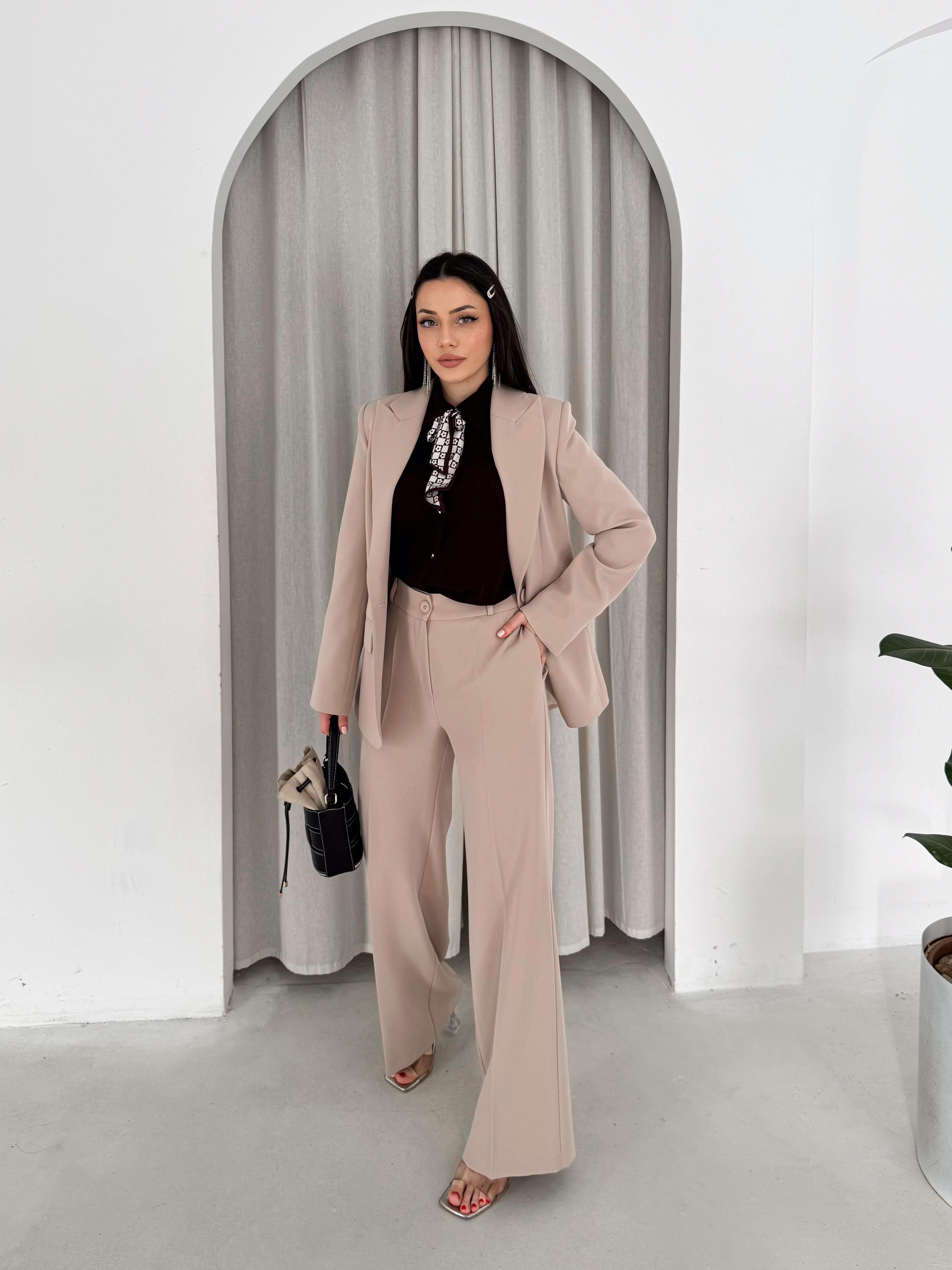 Blazer Takım Elbise Tek Düğme Ceket Pantolon