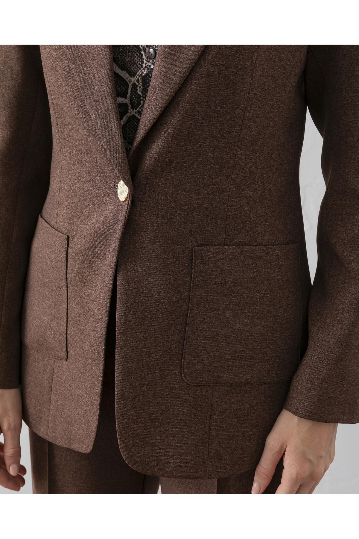 Çift Cepli Poliviskon Blazer Ceket