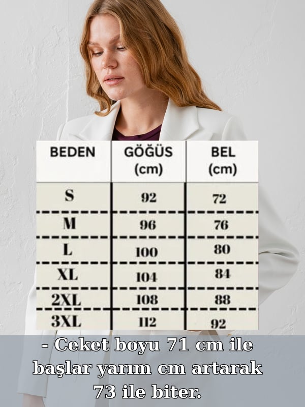 Çift Cepli Poliviskon Blazer Ceket