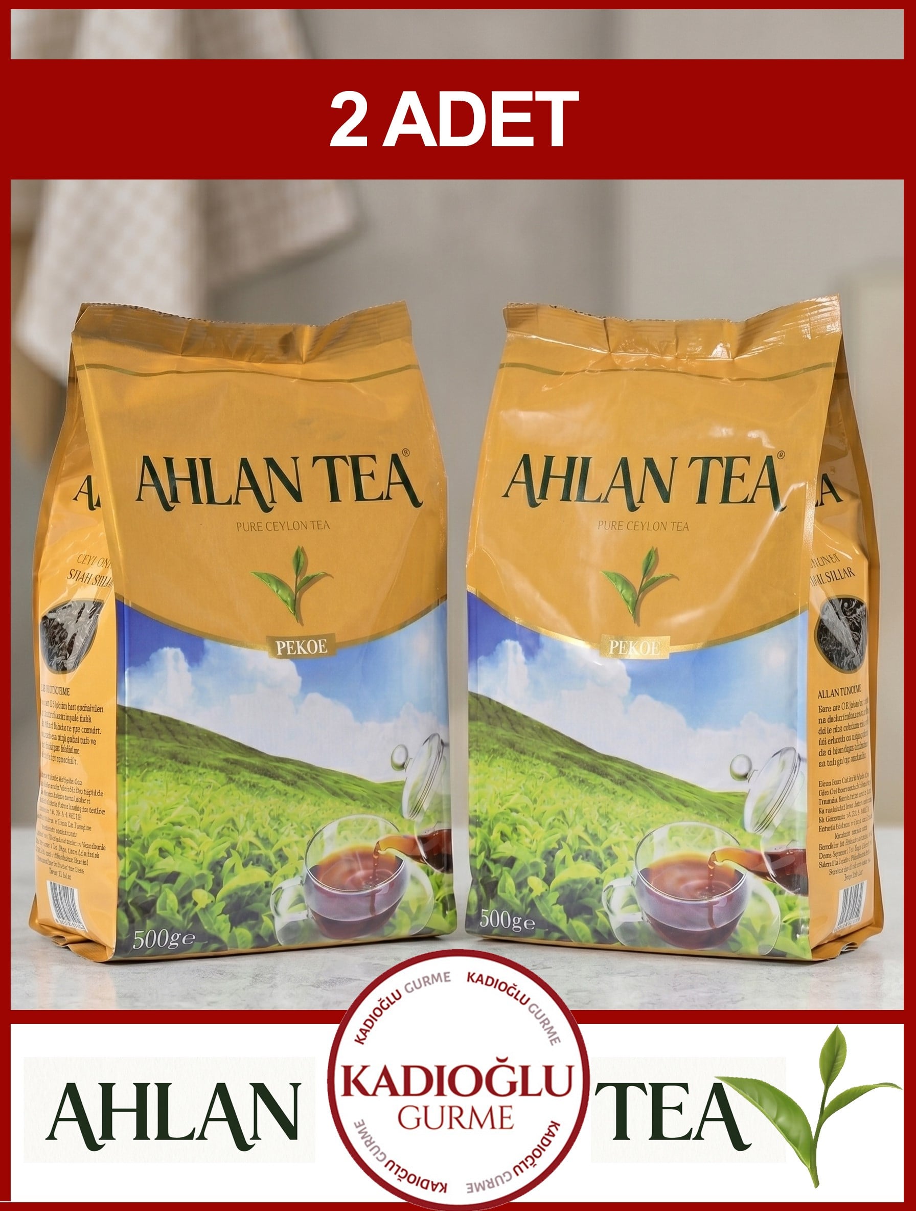 Ahlan Tea Pekoe Seylan Çayı 500 Gr X 2 ADET