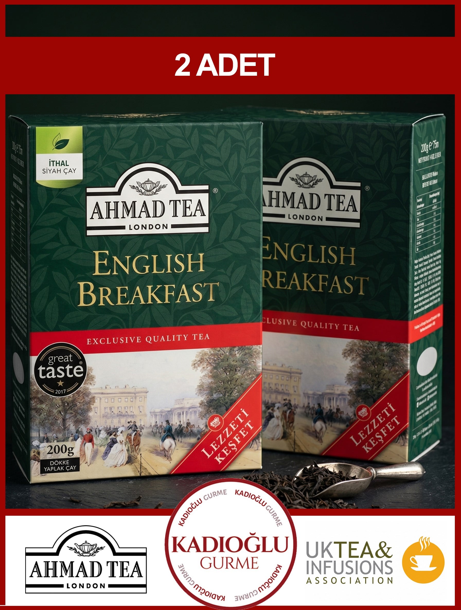 AHMAD TEA ENGLISH BREAKFAST DOKME CAY 200 GR  X 2 ADET