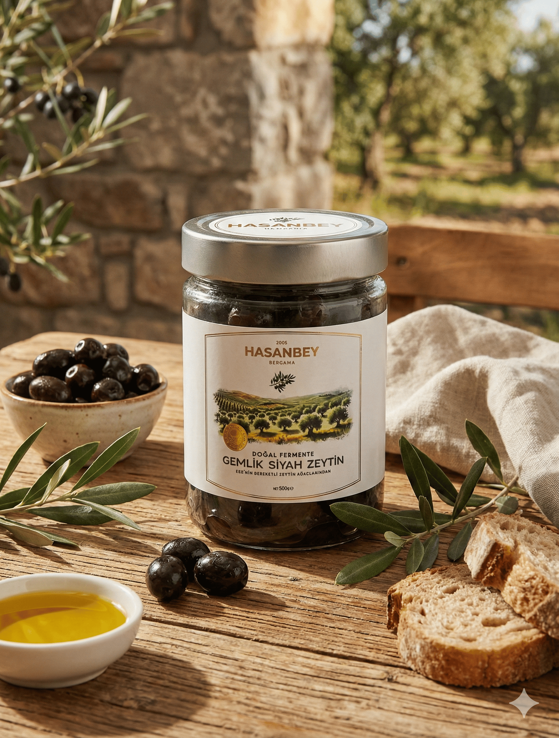 Doğal Fermente Siyah Zeytin 500 Gr