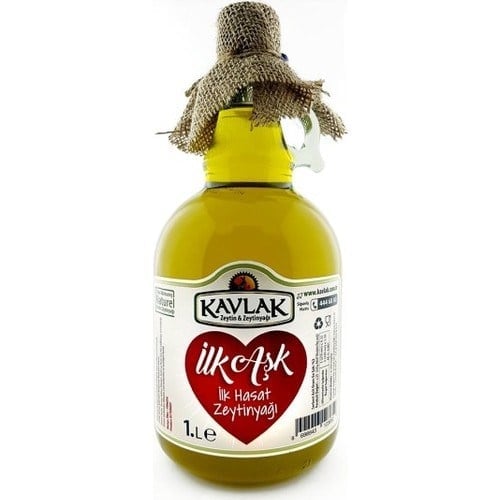 Kavlak Ilk Hasat Soğuk Sıkım Zeytinyağı 1 lt (Gallone Cam Şişe)