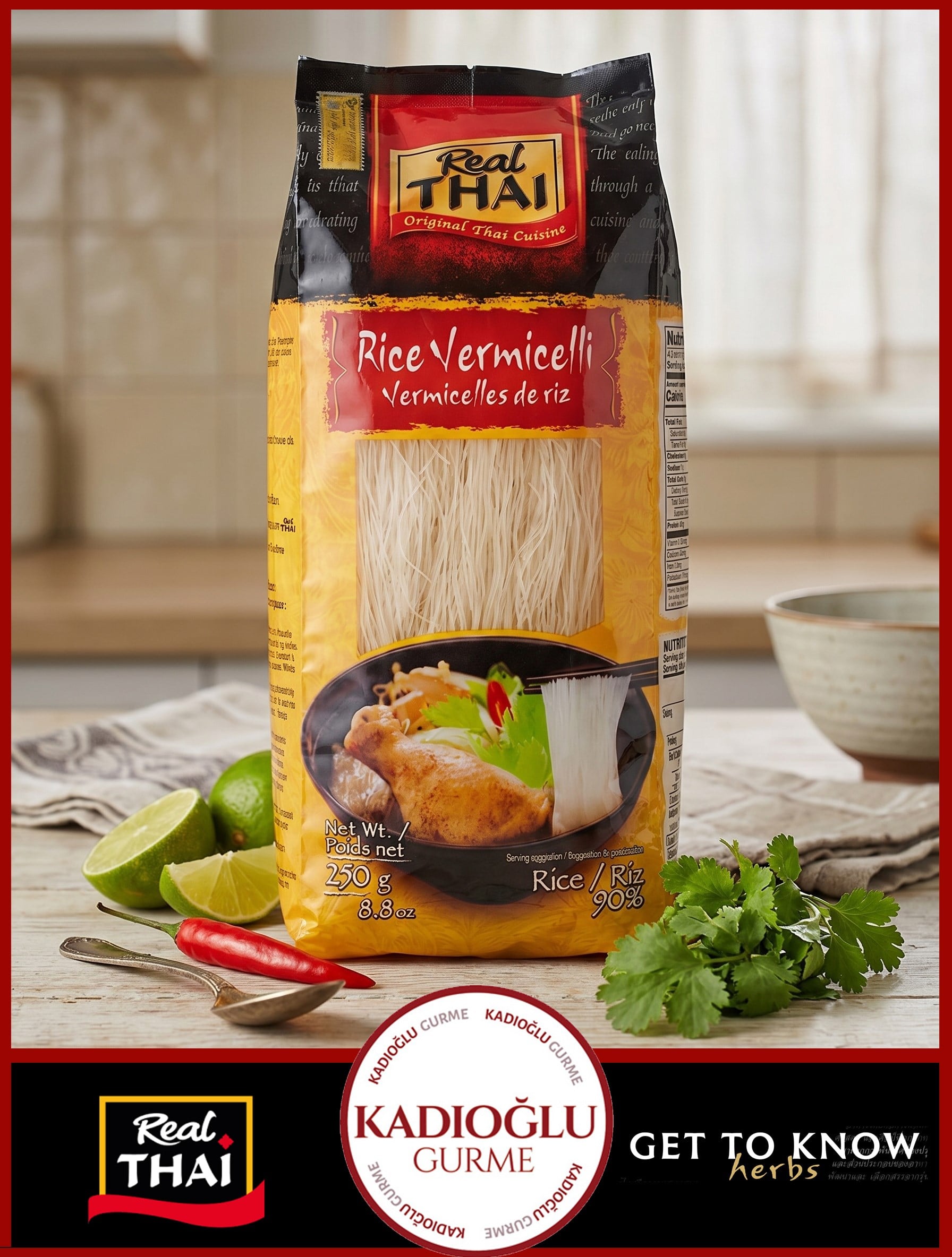 Real Thai Pirinç Şehriye Rice Vermicelli 375 gr