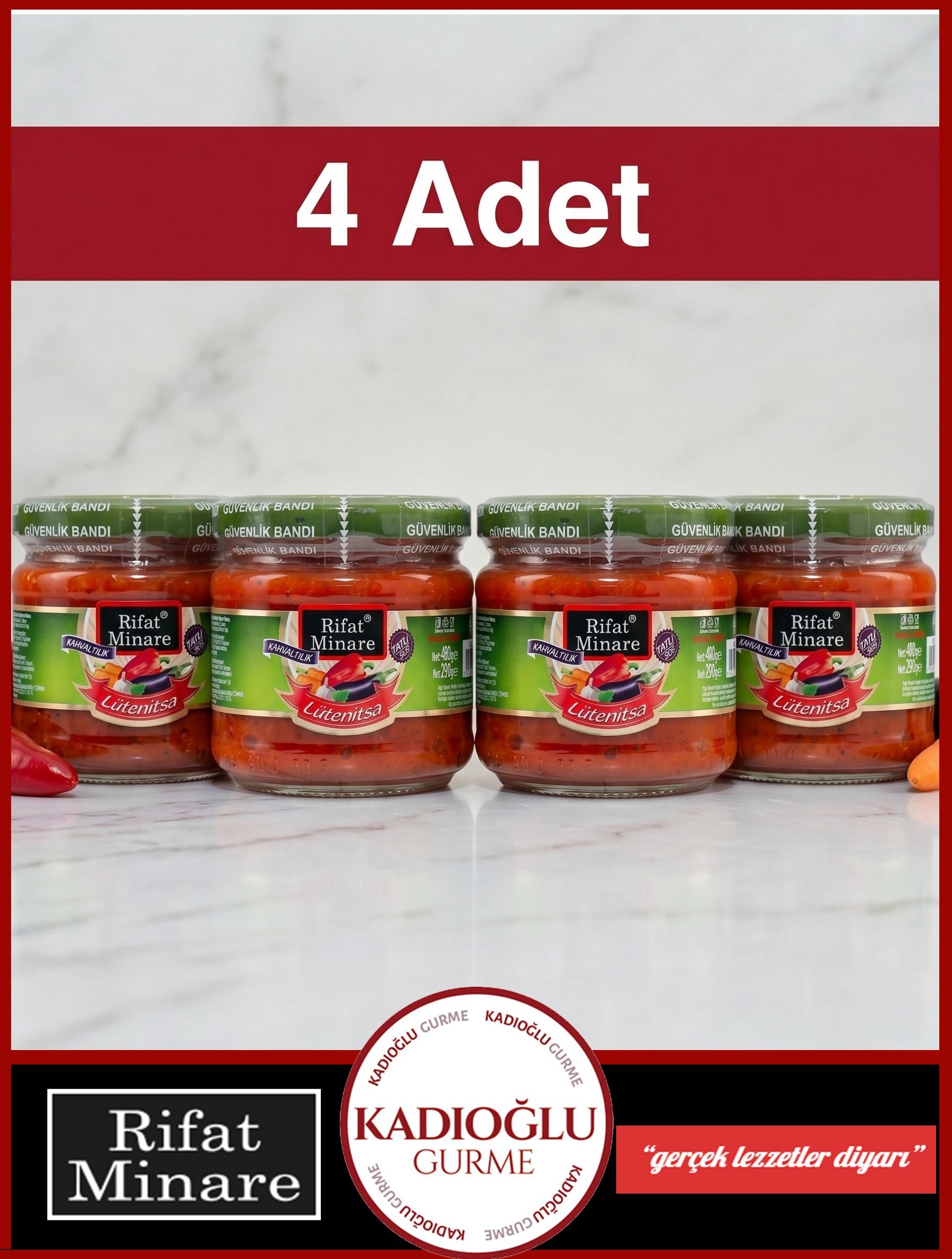 Rifat Minare Lütenitsa Kahvaltılık Tatlı Sos - (300 GR X 4 ADET)