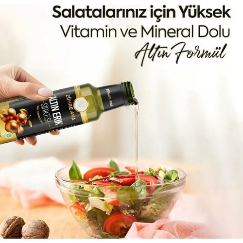 Zühre Ana Mirabelle Altın Erik Sirkesi Doğal Fermantasyon Prebiyotik Form Sirkesi 250 ml