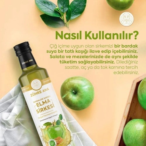 Zühre Ana Sandaloz Sakızlı Elma Sirkesi Doğal Fermantasyon Sandalwood Apple Vinegar 500 ml